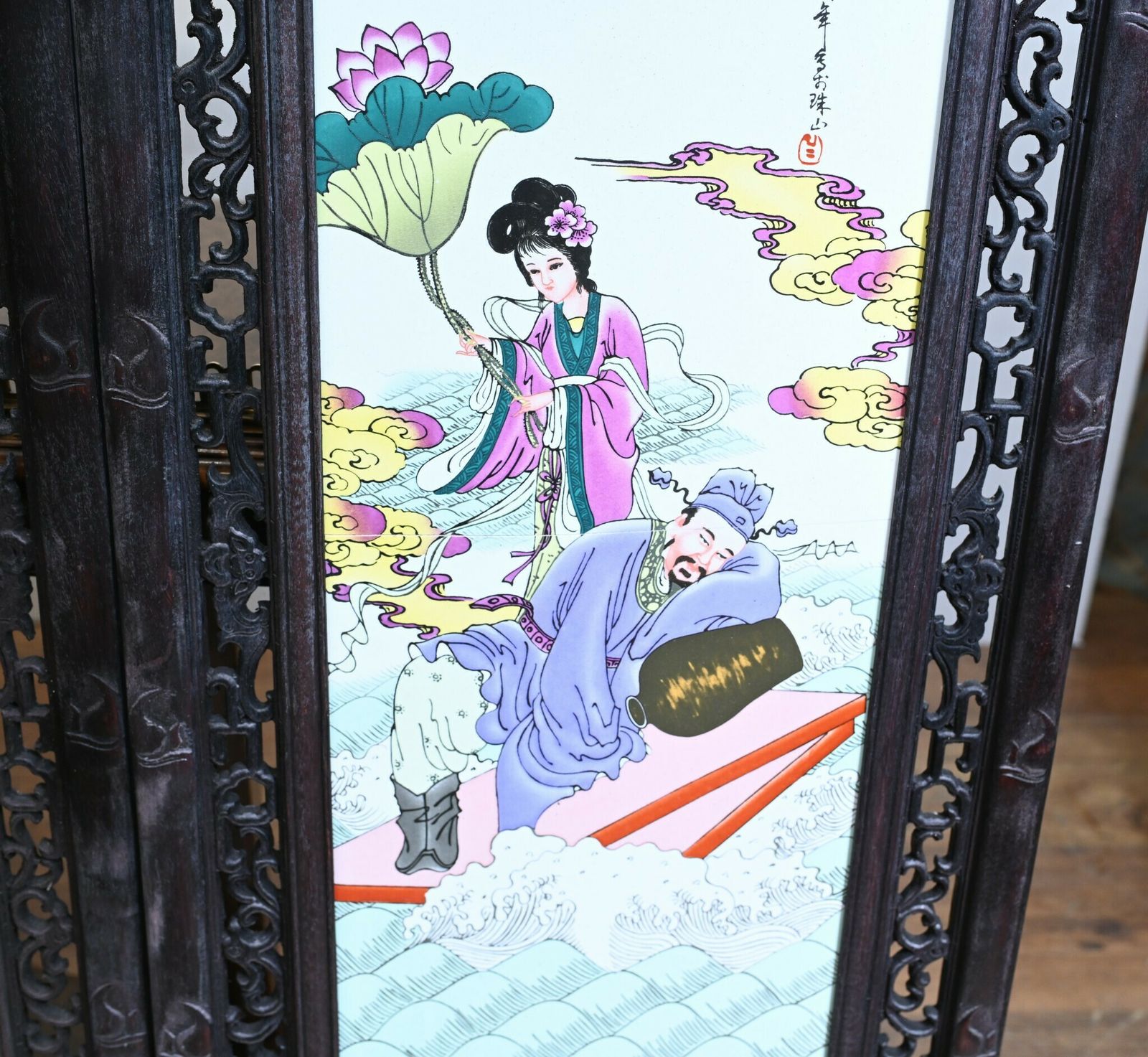 photo for sale Set Chinese Porcelain Plaques Painted Screens Famille Rose