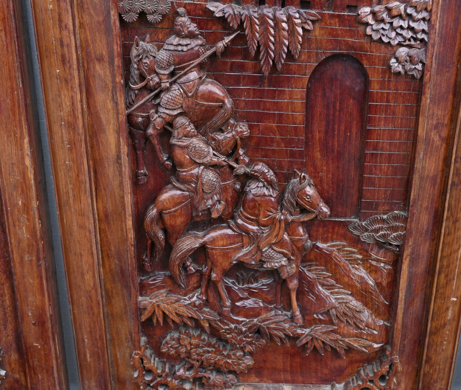 Set Chinese Carved Panels Screen Room Divider 1880 photo vinterior