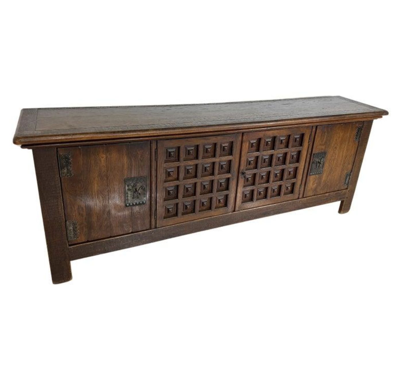 Mid Century Sideboard In The Style Of Guillerme And Chambron, Solid Oak photo 4960.0