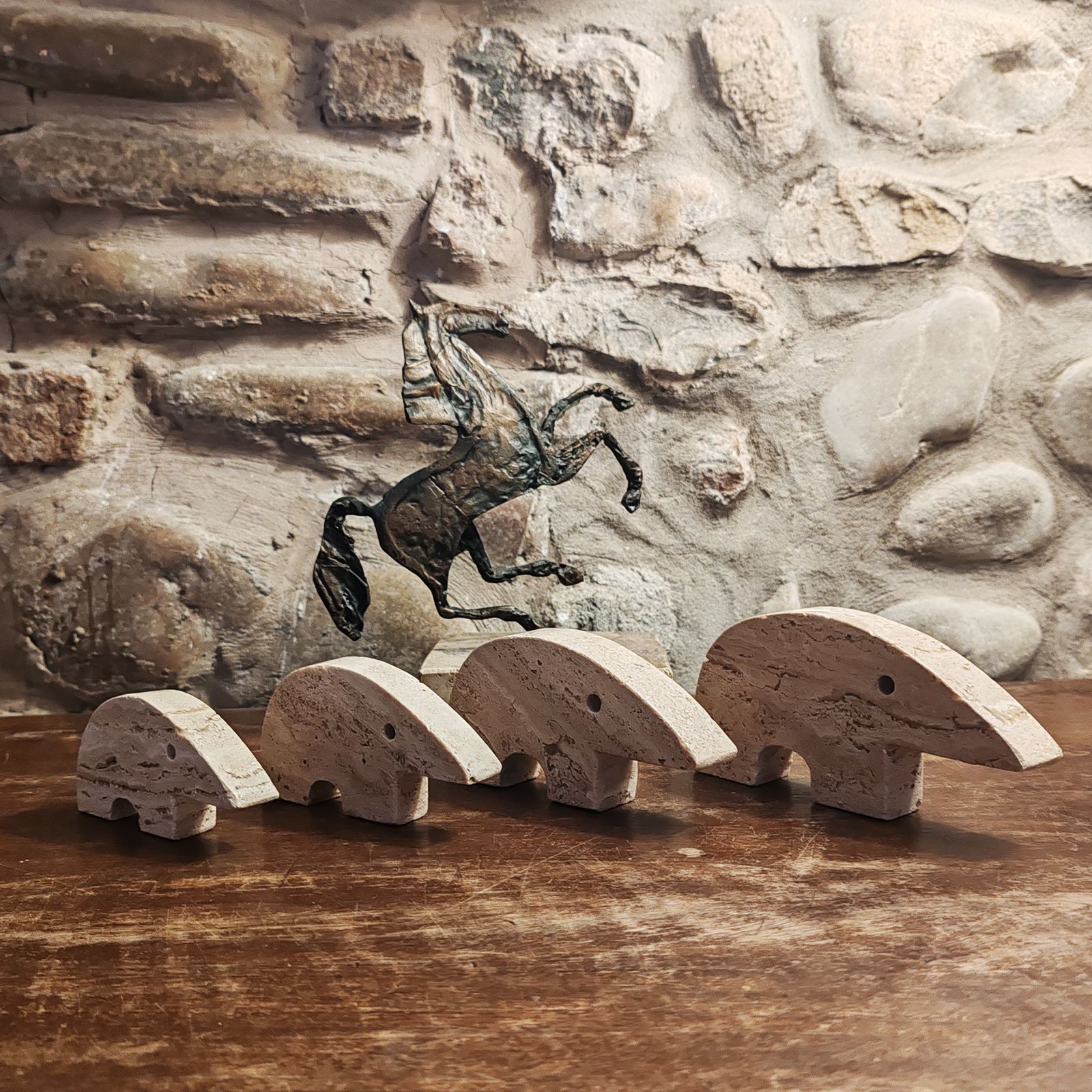 Big Travertine Anteater Sculptures By Enzo Mari For F.Lli Mannelli   Set Of 4 1970s photo furniture