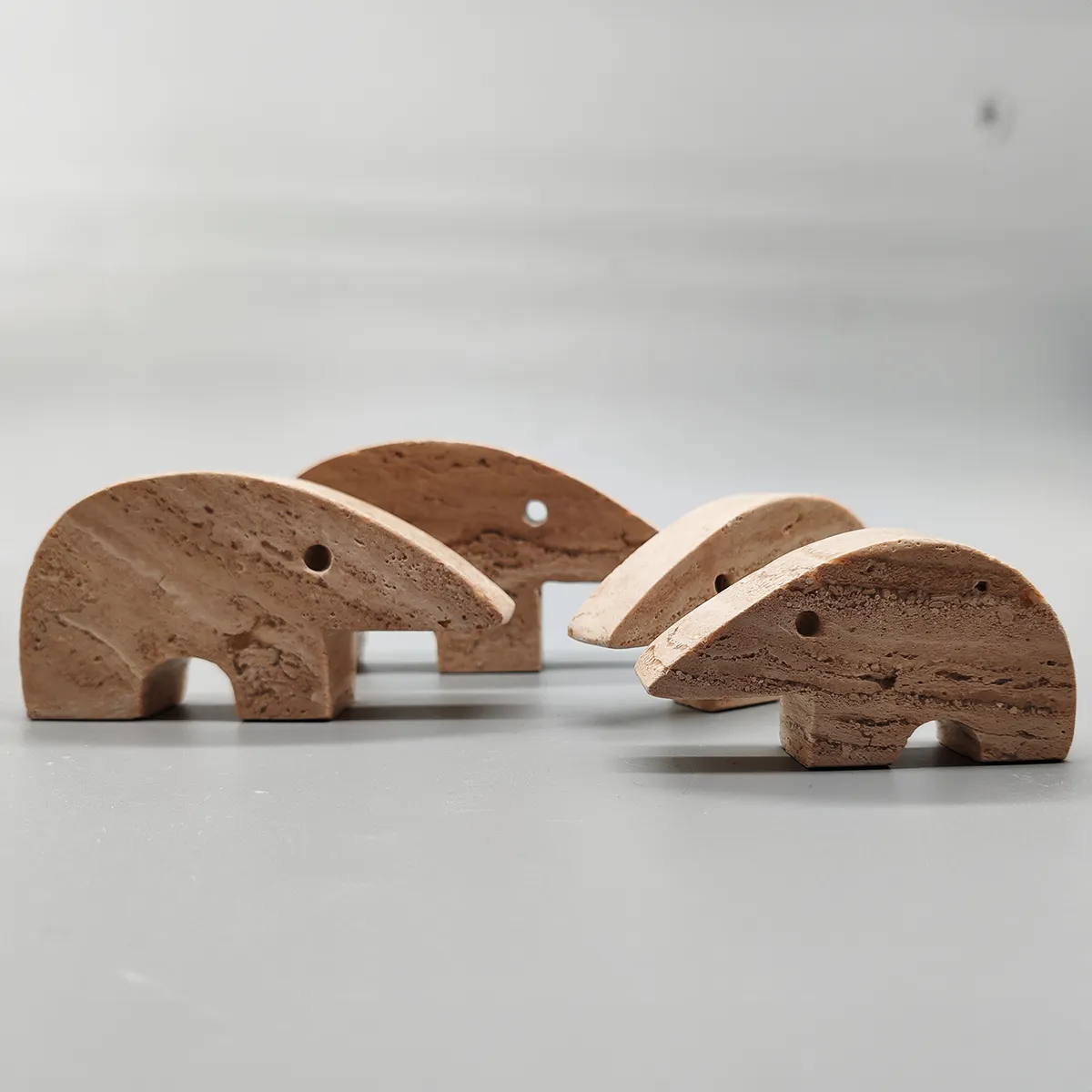 Big Travertine Anteater Sculptures By Enzo Mari For F.Lli Mannelli   Set Of 4 1970s photo vintage