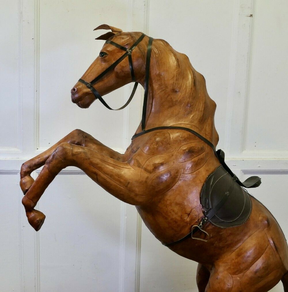Life Size Arts And Crafts Leather Model Of A Horse photo for sale