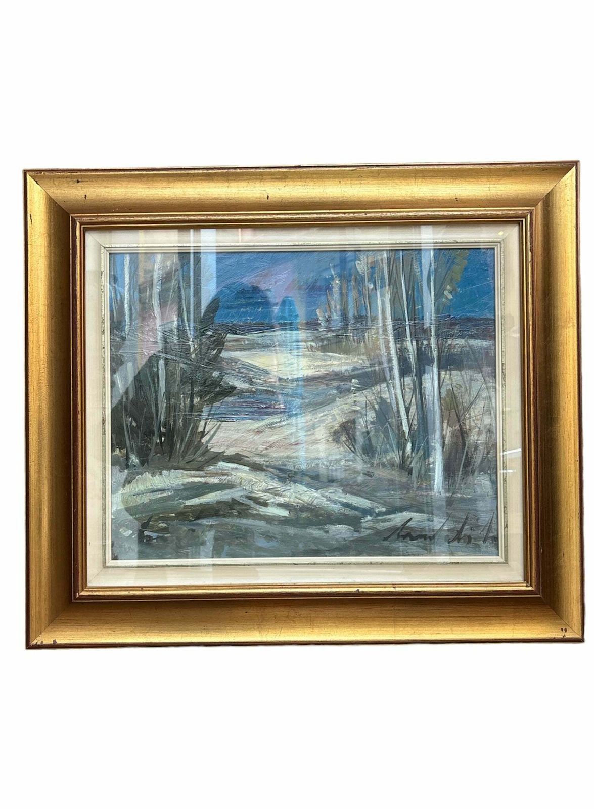 Oil Painting On Canvas Of Landscape By Lamberto Lamberti From The 1970s