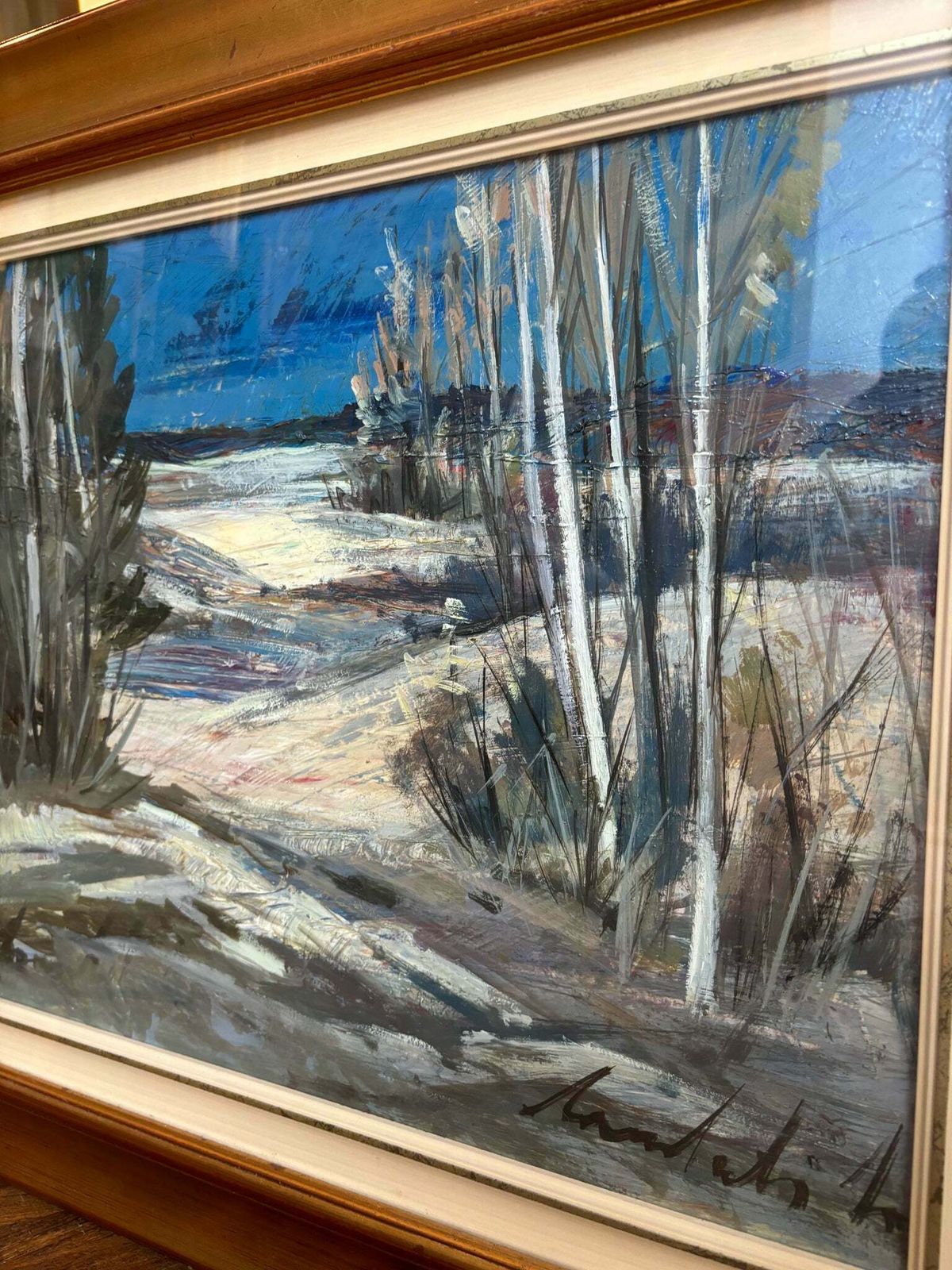 Oil Painting On Canvas Of Landscape By Lamberto Lamberti From The 1970s photo vinterior