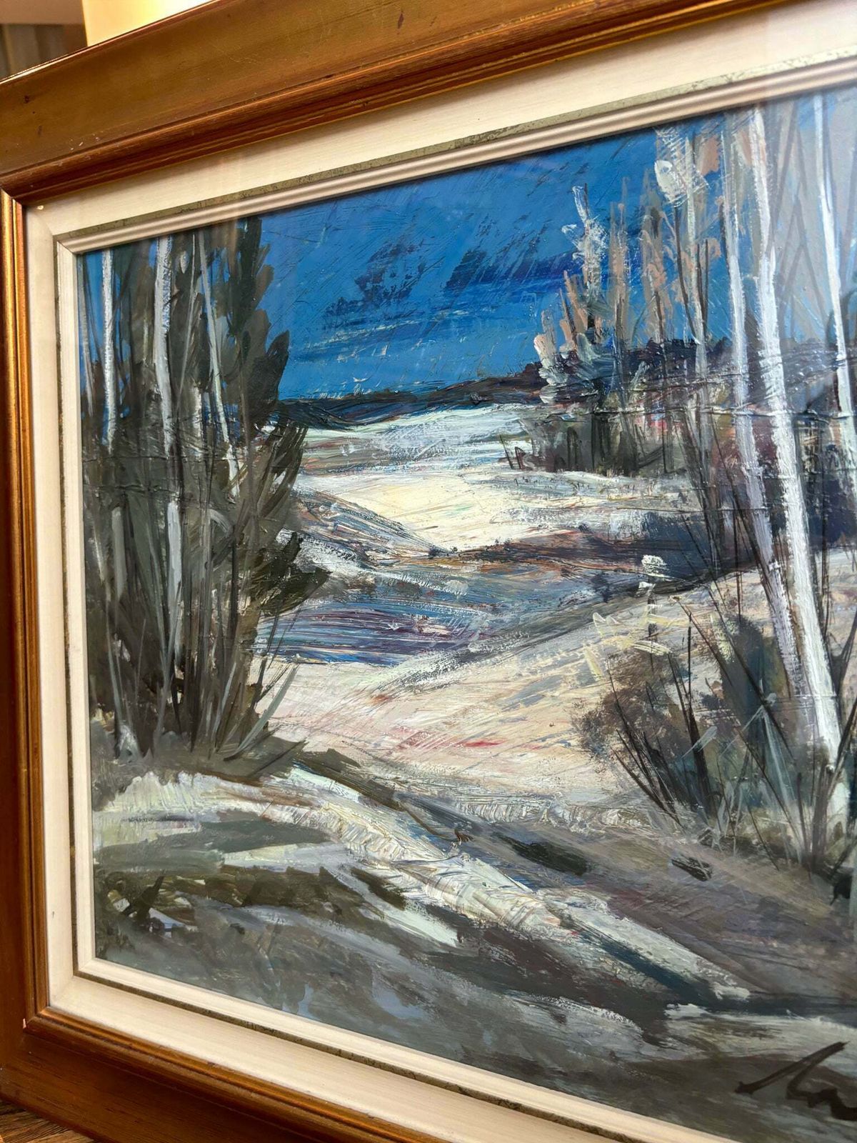 Oil Painting On Canvas Of Landscape By Lamberto Lamberti From The 1970s photo buy