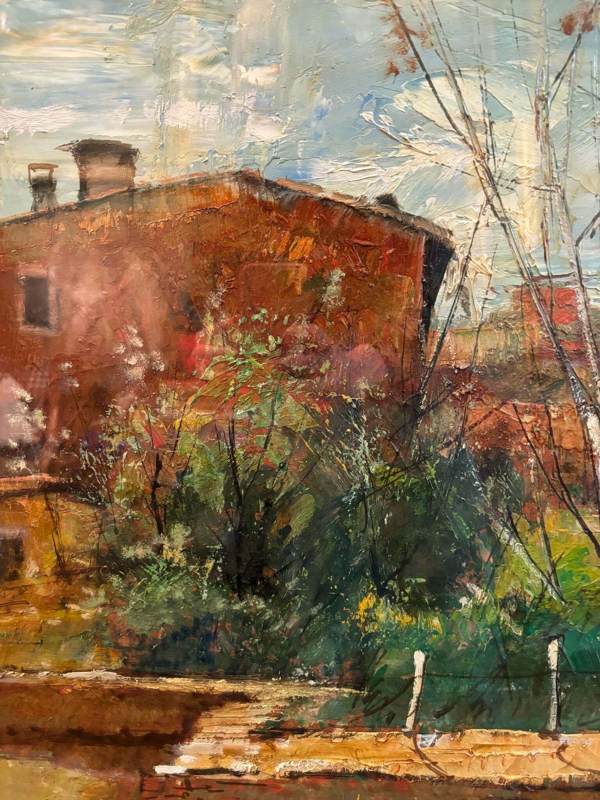 Oil Painting On Canvas Of Landscape By Lamberto Lamberti From The 1970s photo furniture