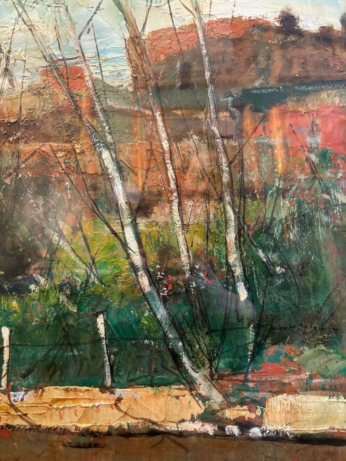 Oil Painting On Canvas Of Landscape By Lamberto Lamberti From The 1970s photo buy