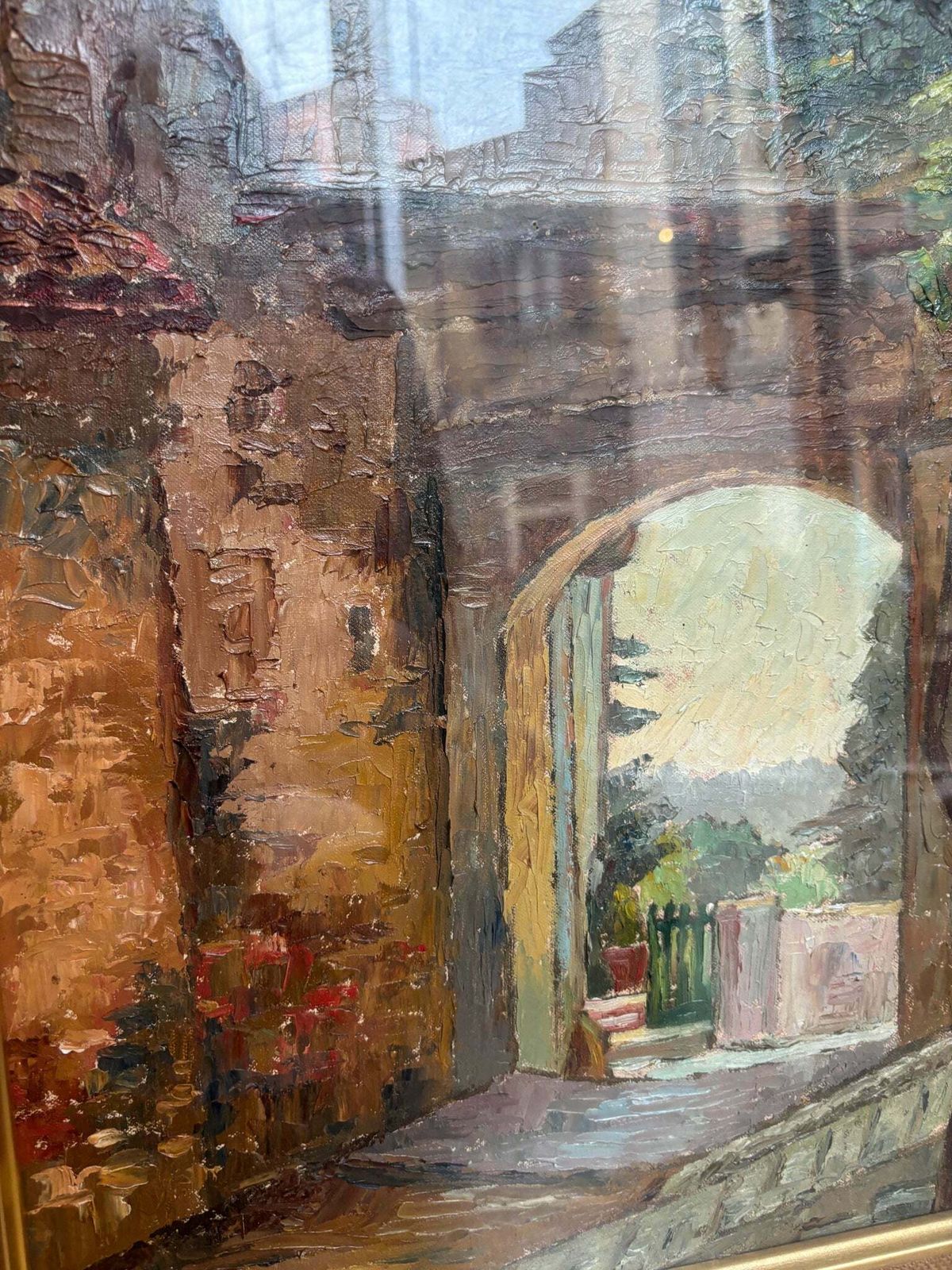 Oil Painting Of An Urban Landscape By Giacomo Gabbiani From The 1950s photo furniture