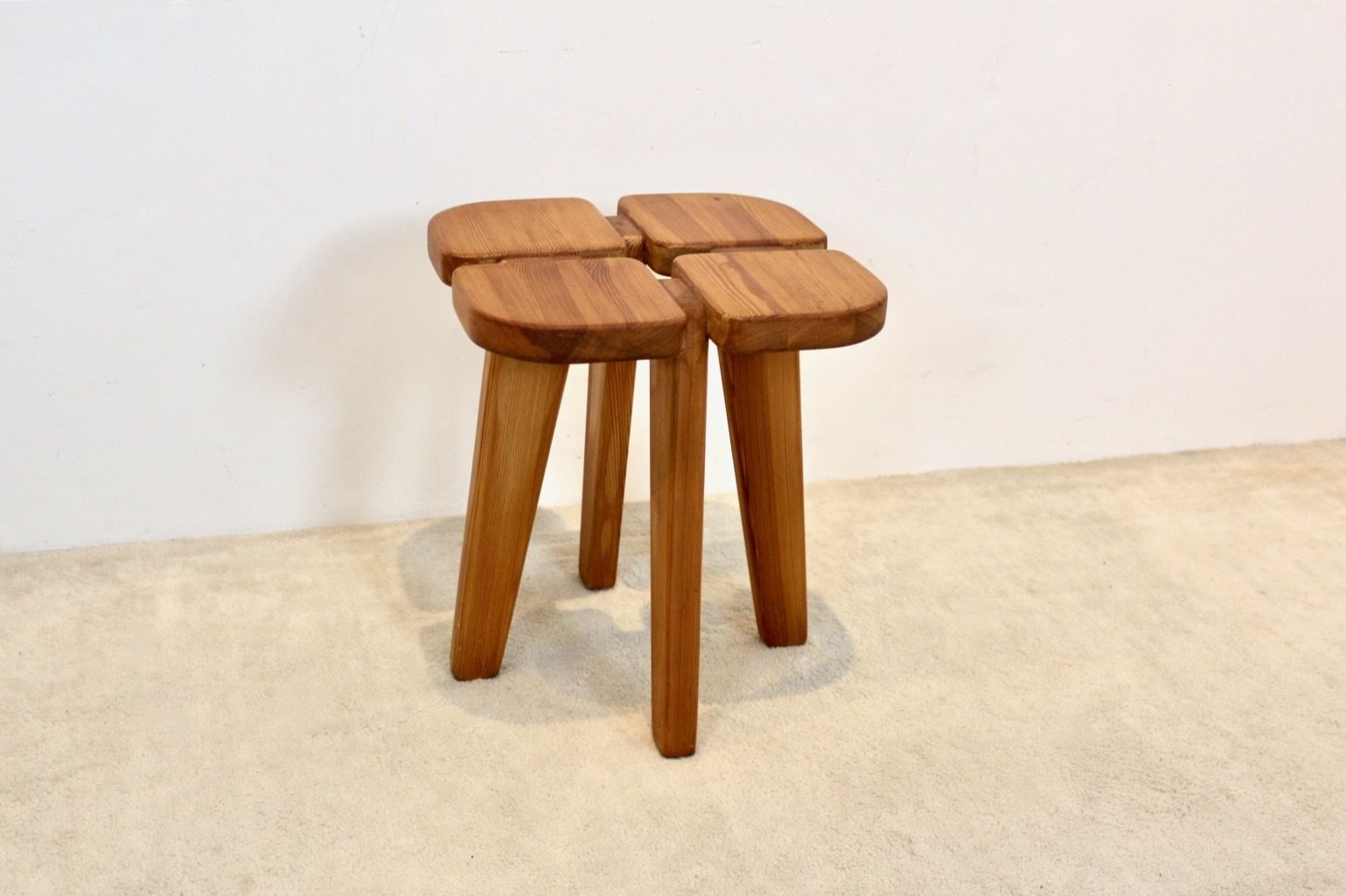 Pinewood ‘Apila’ Stool By Rauni Peippo For Stockmann Orno, Finland 1960 photo vinterior