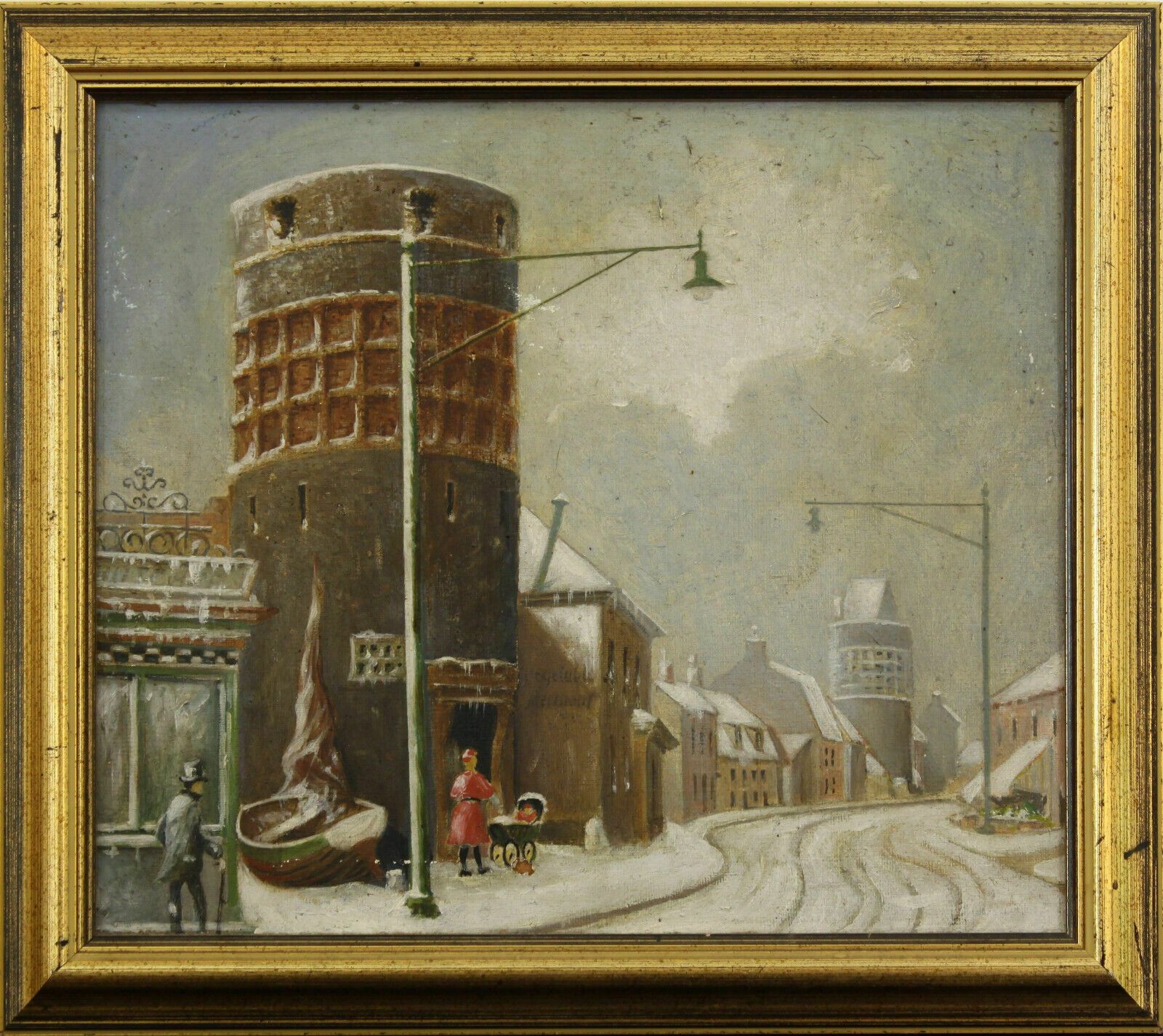 Oil On Board By George Colman Green. Yarmouth Town Walls
