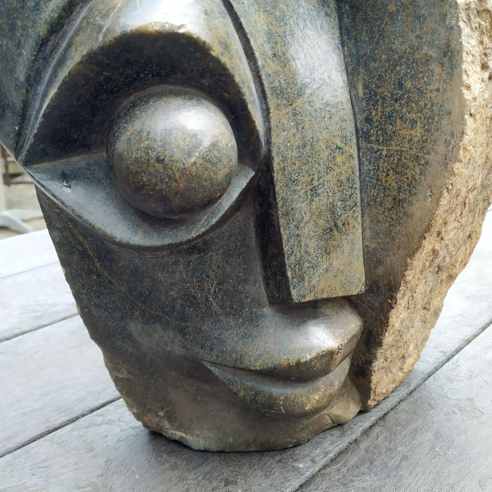 A Large And Striking Signed Shona Sculpture By Kuda Kapuya (Zimb.) In Springstone photo buy