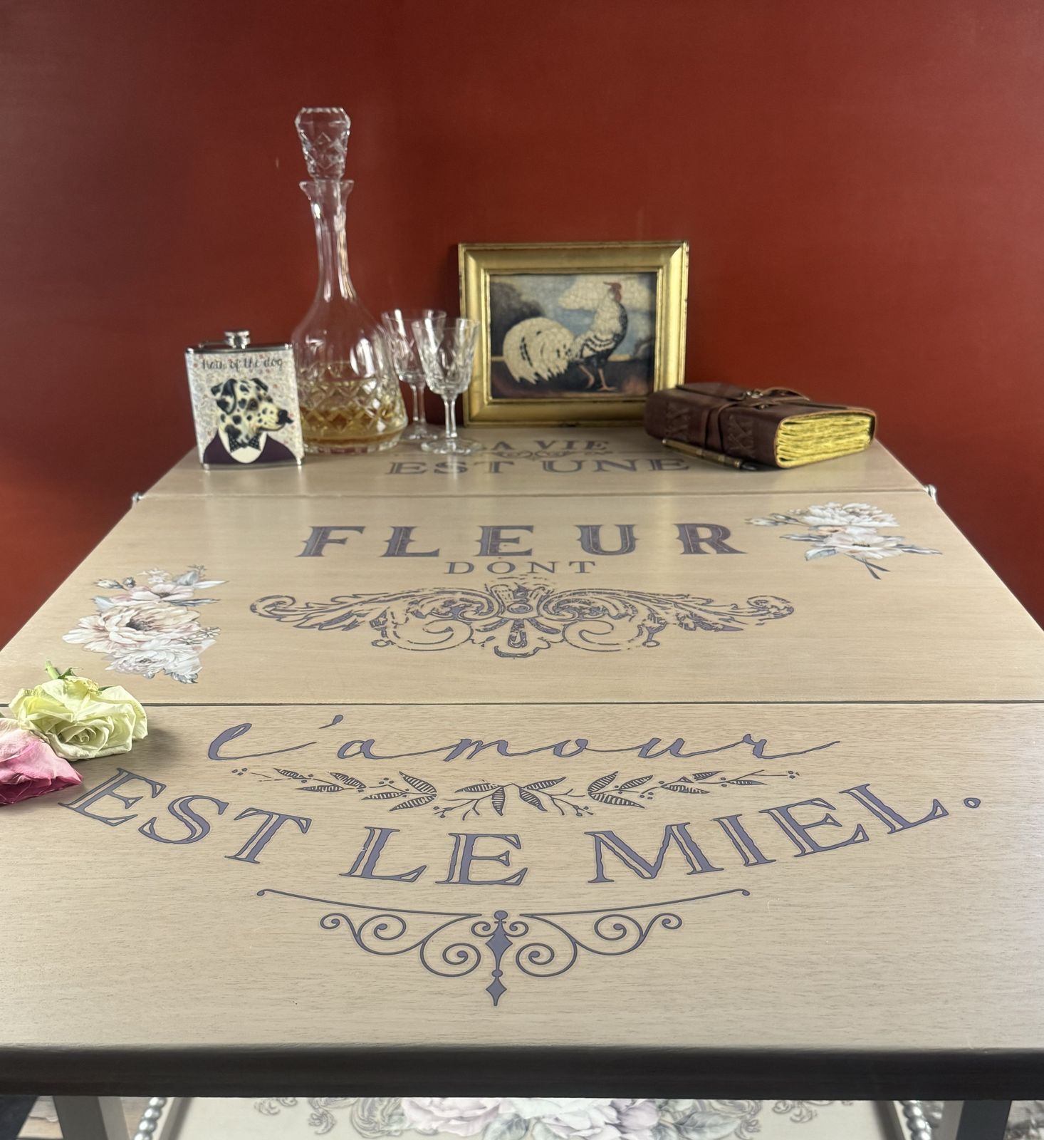 Mid Century Oak Trolley | Besway Manufacturing Company | Drop Down Sides | Artistically Renovated photo vintage