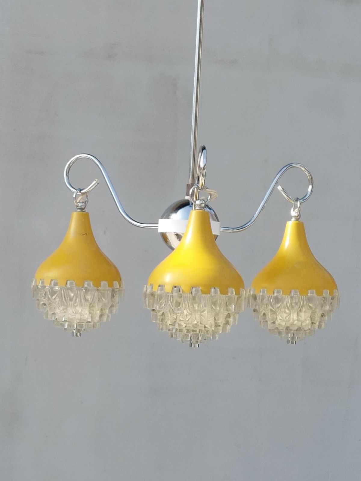 Retro Pendant Lamp /Retro Ceiling Light/Space Age Pendant Lamp/Space Age Chandelier/Mcm Pendant Lamp/Vintage Chandelier/Pineapple Shape/70's photo for sale