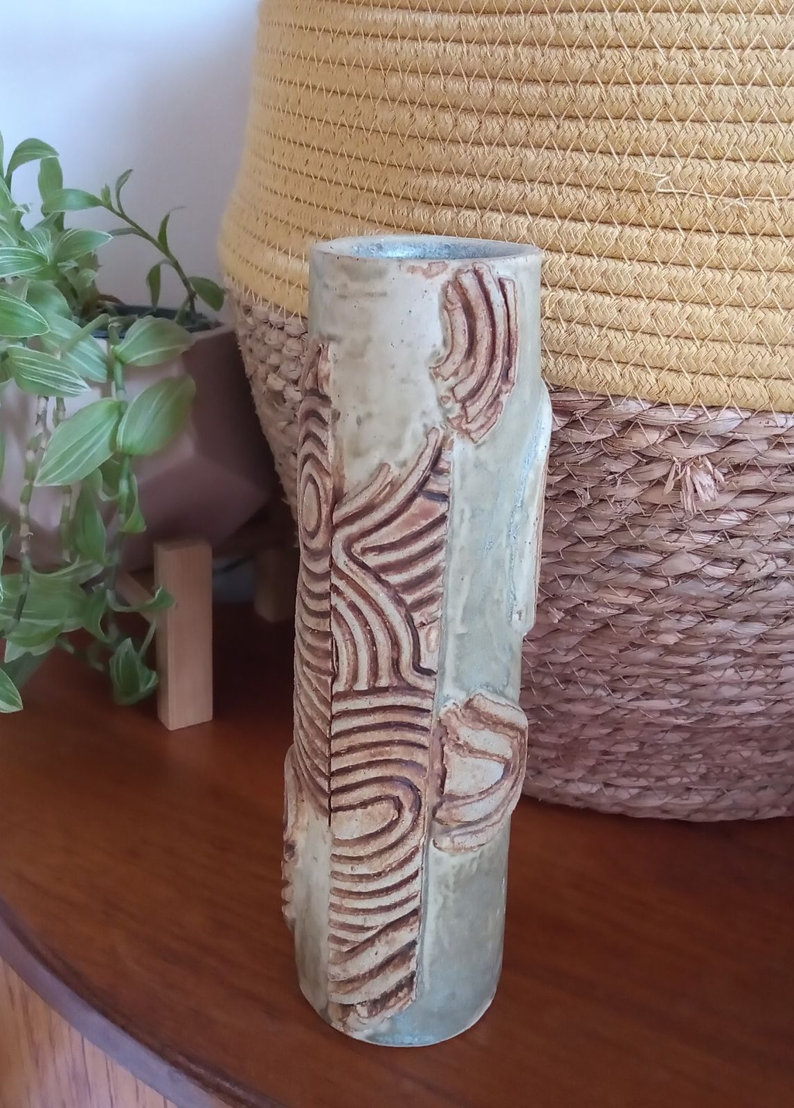 1960s Brutalist Cylindrical Vase By Bernard Rooke