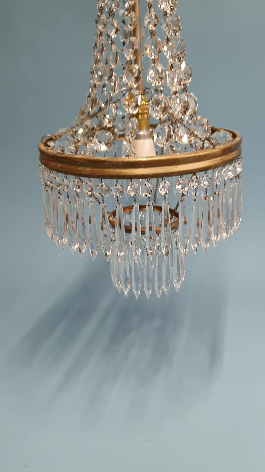Early 20th Century Spike Chandelier With Swags To The Top photo vintage