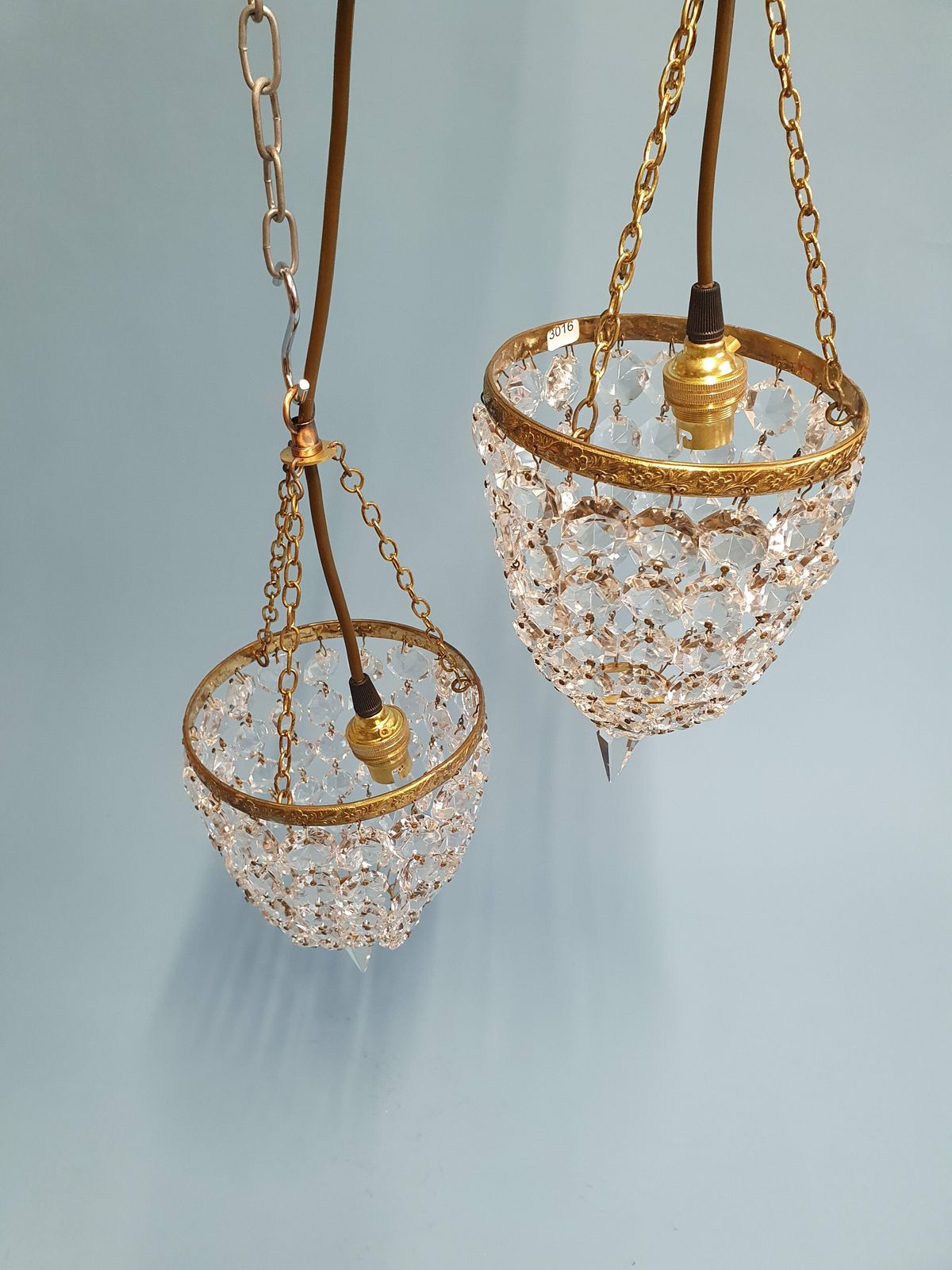 Early 20th Century Small Pair Of Bag Chandelier photo for sale