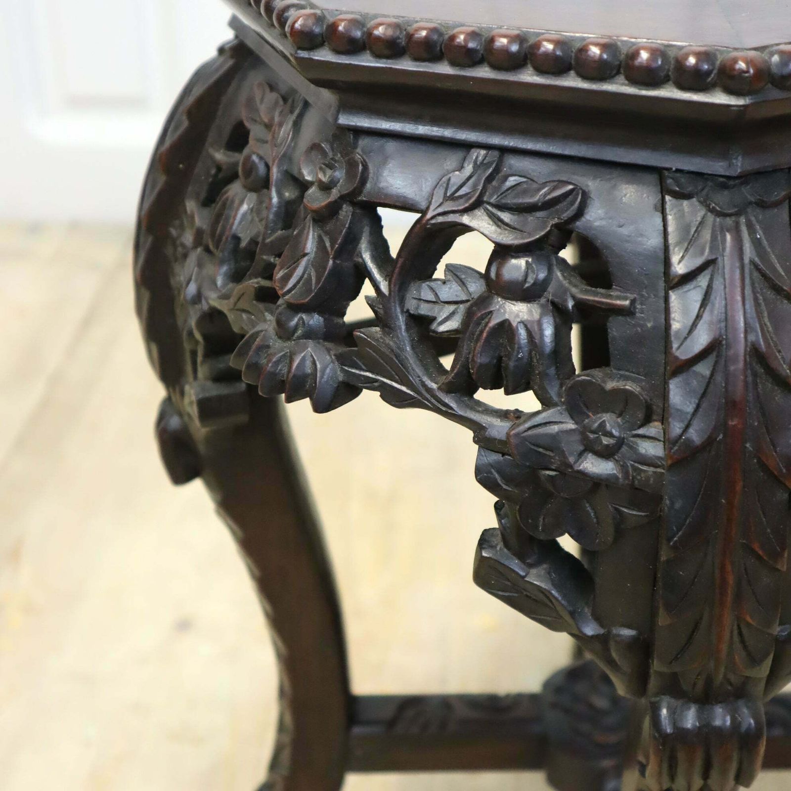 Antique Chinese Marble & Hardwood Jardiniere Stand Table 1603a photo buy