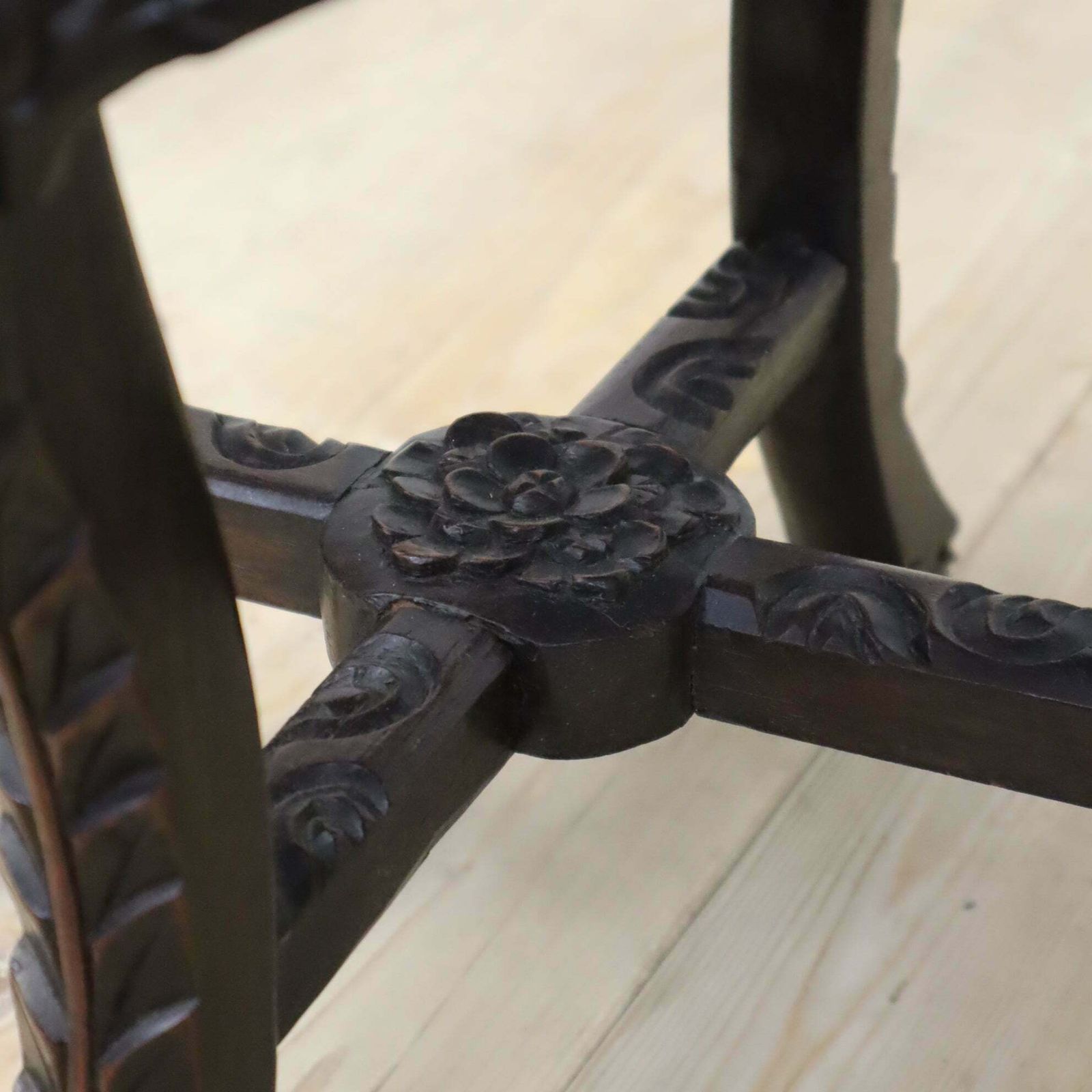 photo furniture Antique Chinese Marble & Hardwood Jardiniere Stand Table 1603a