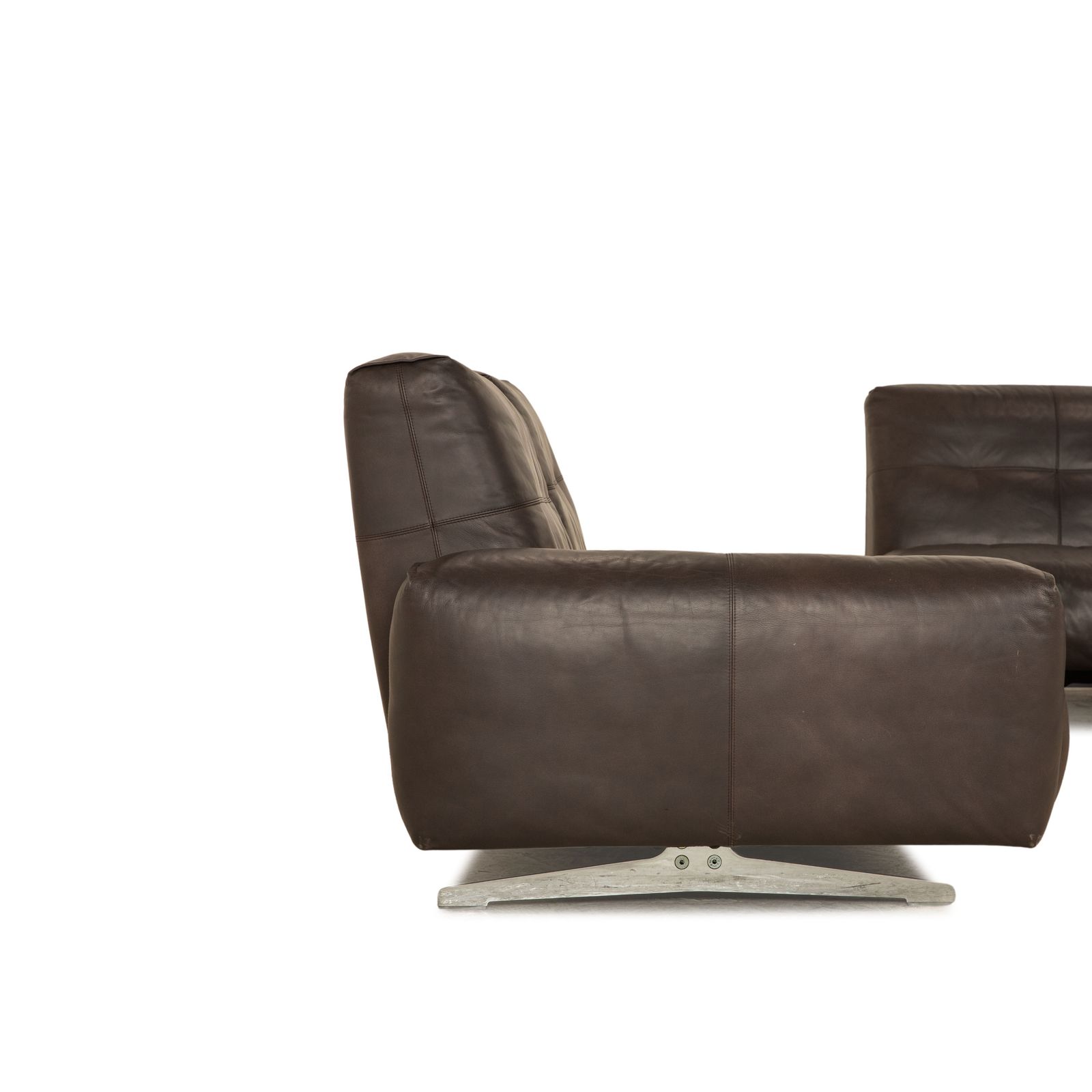 photo furniture Canapé d'angle Rolf Benz 50 en cuir brun foncé, fonction manuelle