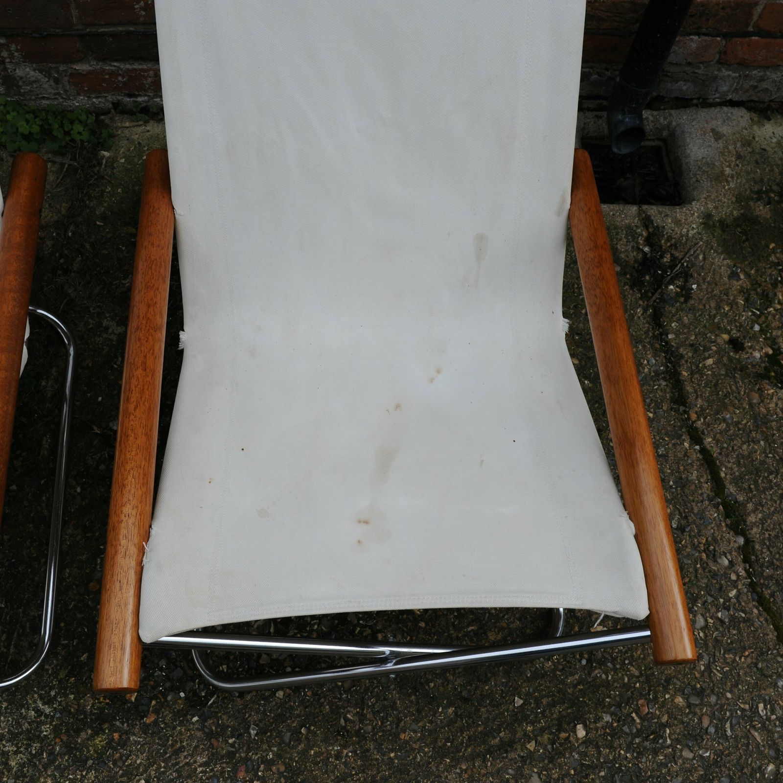 photo vinterior White Canvas Ny Chairs By Takeshi Nii, Japan, 1950s, Set Of 2