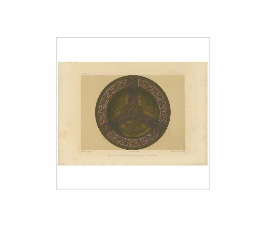 Pl. 13 Antique Print Of Vienna Porcelain By Bedford, Circa 1857 photo for sale