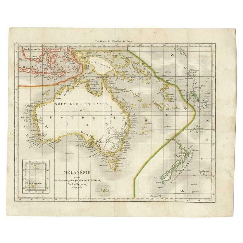 Antique Map Of The Pacific Ocean By Rienzi, 1836