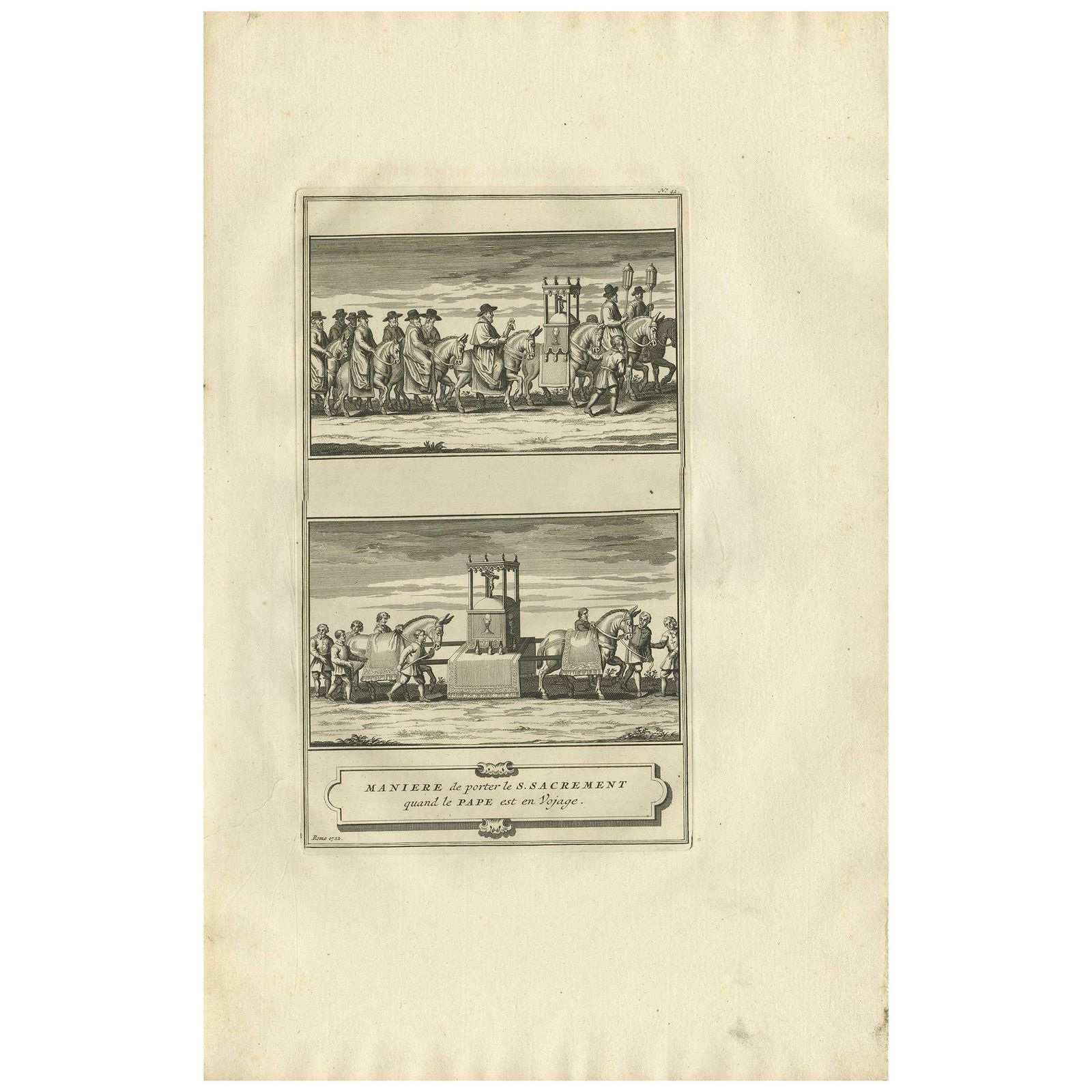 Antique Print Of The Holy Sacrament By Picart, Circa 1725