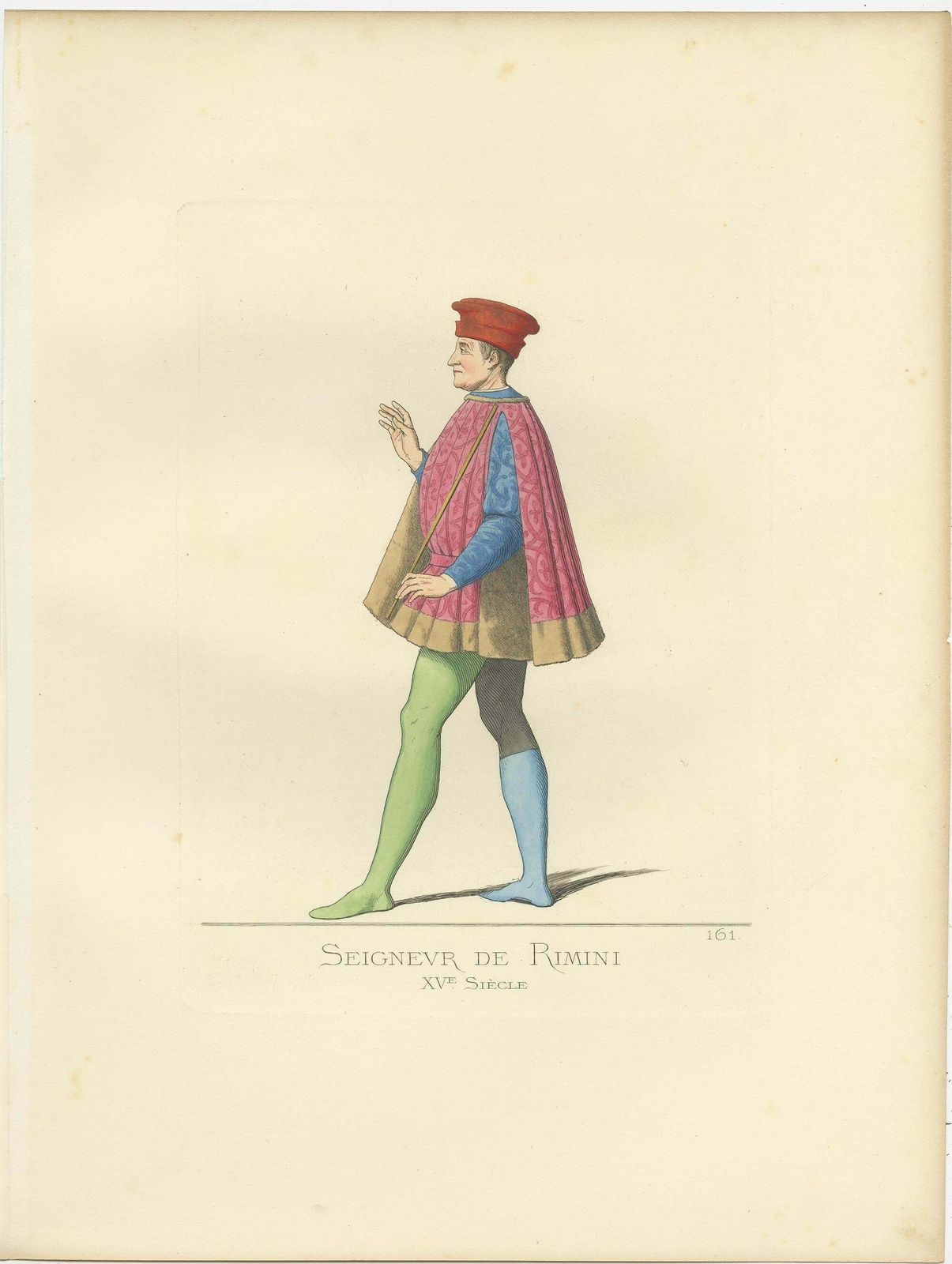 Antique Print Of The Prince Of Rimini, By Bonnard, 1860 photo for sale