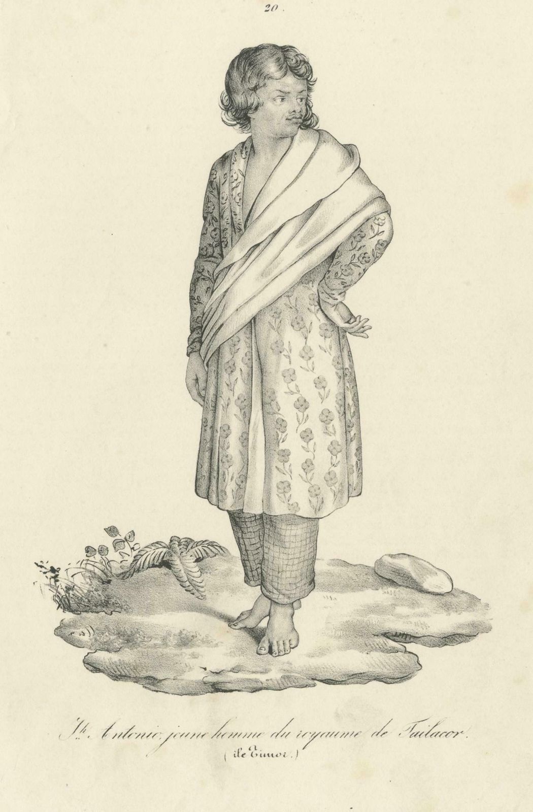 Antique Print Of A Native Of Timor Island 'Circa 1840' photo for sale