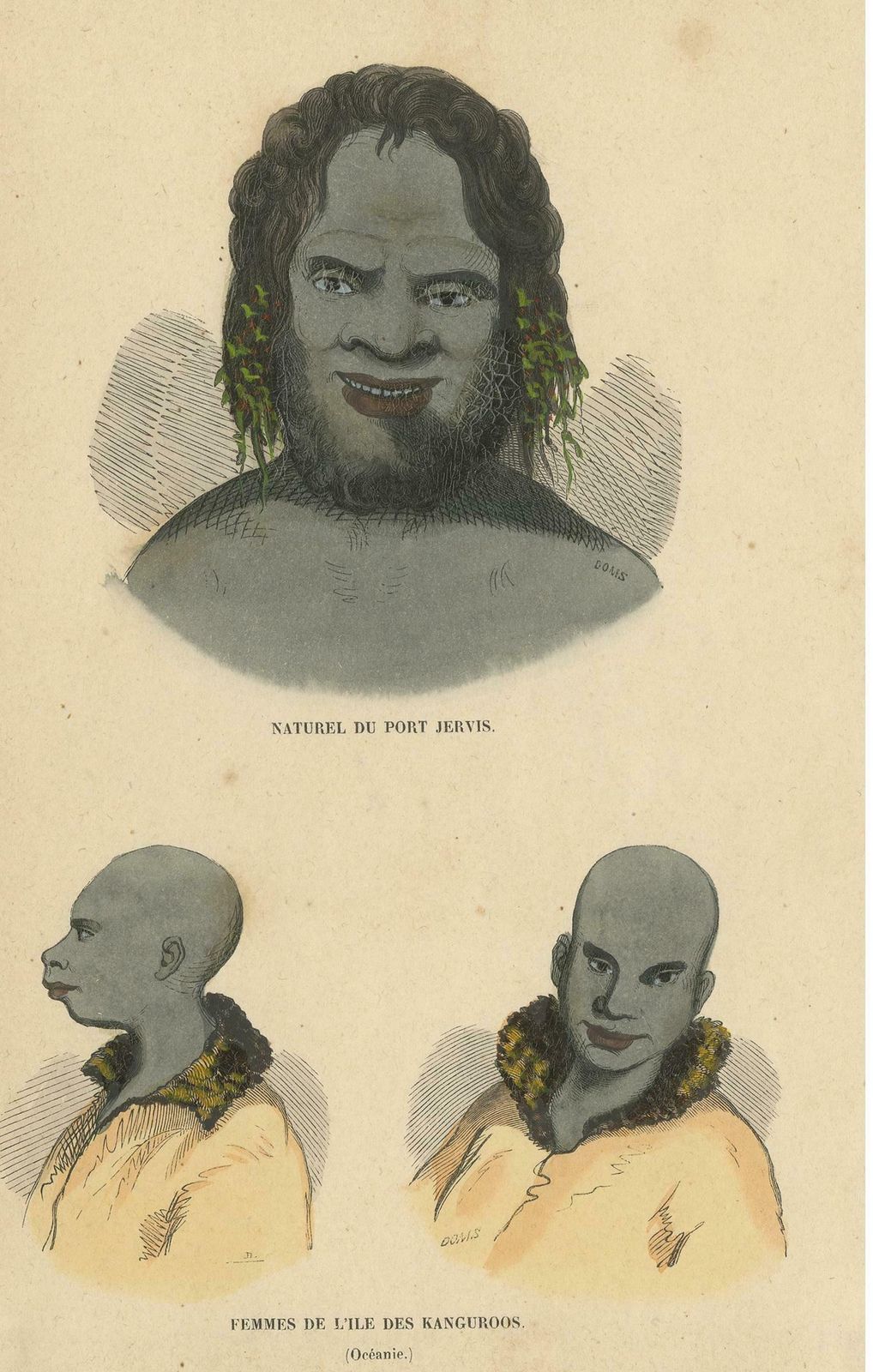Antique Costume Print Of An Inhabitant Of Port Jervis & Women Of Kangaroo Island photo Art