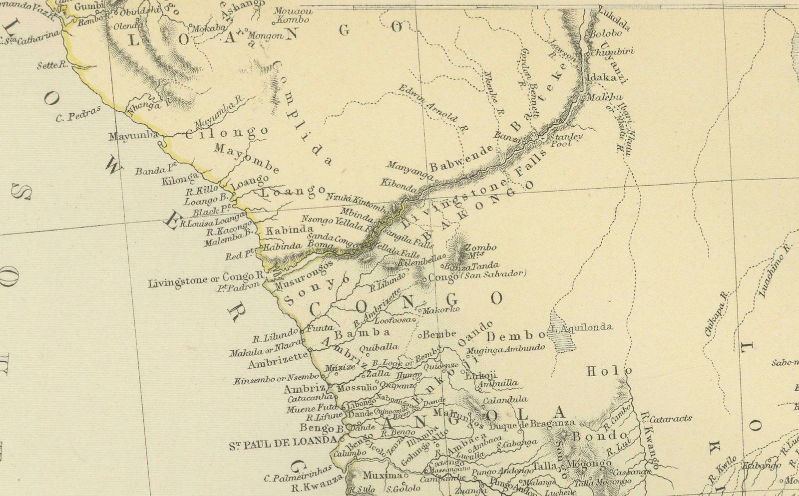Antique Decorative Coloured Map Of South Africa And Madagascar, 1882 photo for sale