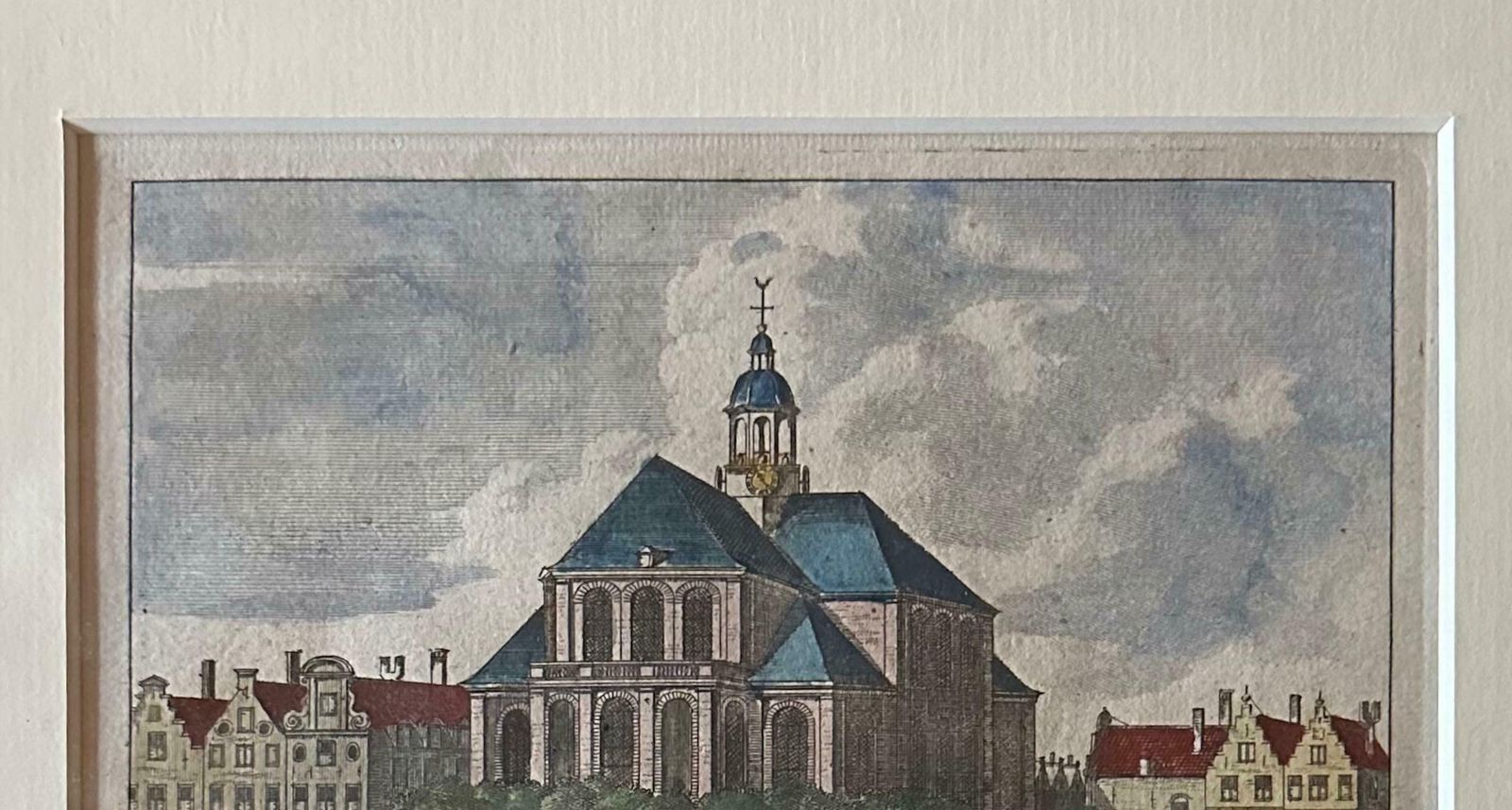 Framed Antique Print Of The Temple Orientale Oosterkerk In Amsterdam, 1710 photo 317.0