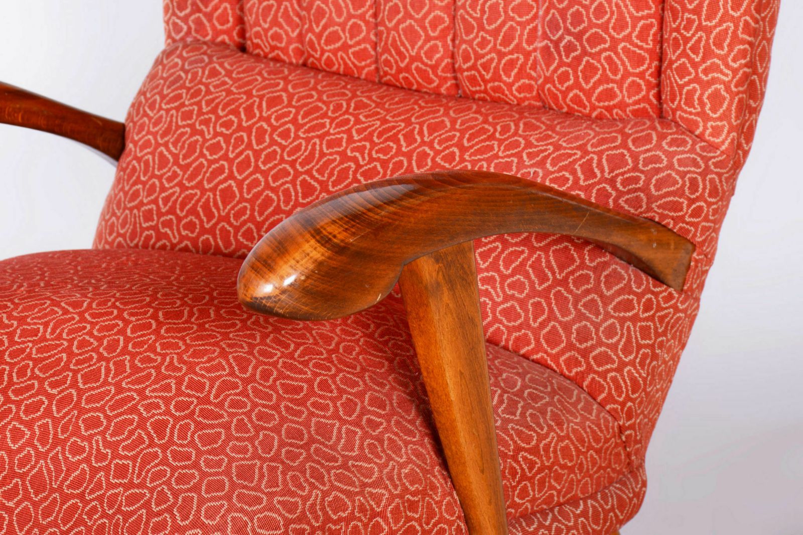 Restored Art Deco Wingchair, By Jan Vaněk, Beech, Czech, 1930s photo buy
