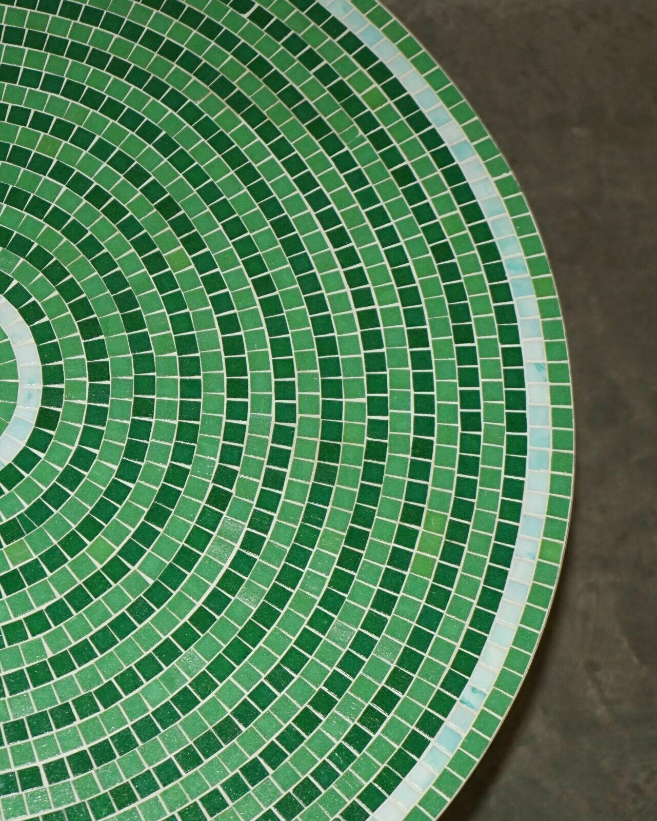 Circa 1960's Scandinavian Mid Century Modern Chrome Mosaic Tiled Dining Table photo vinterior