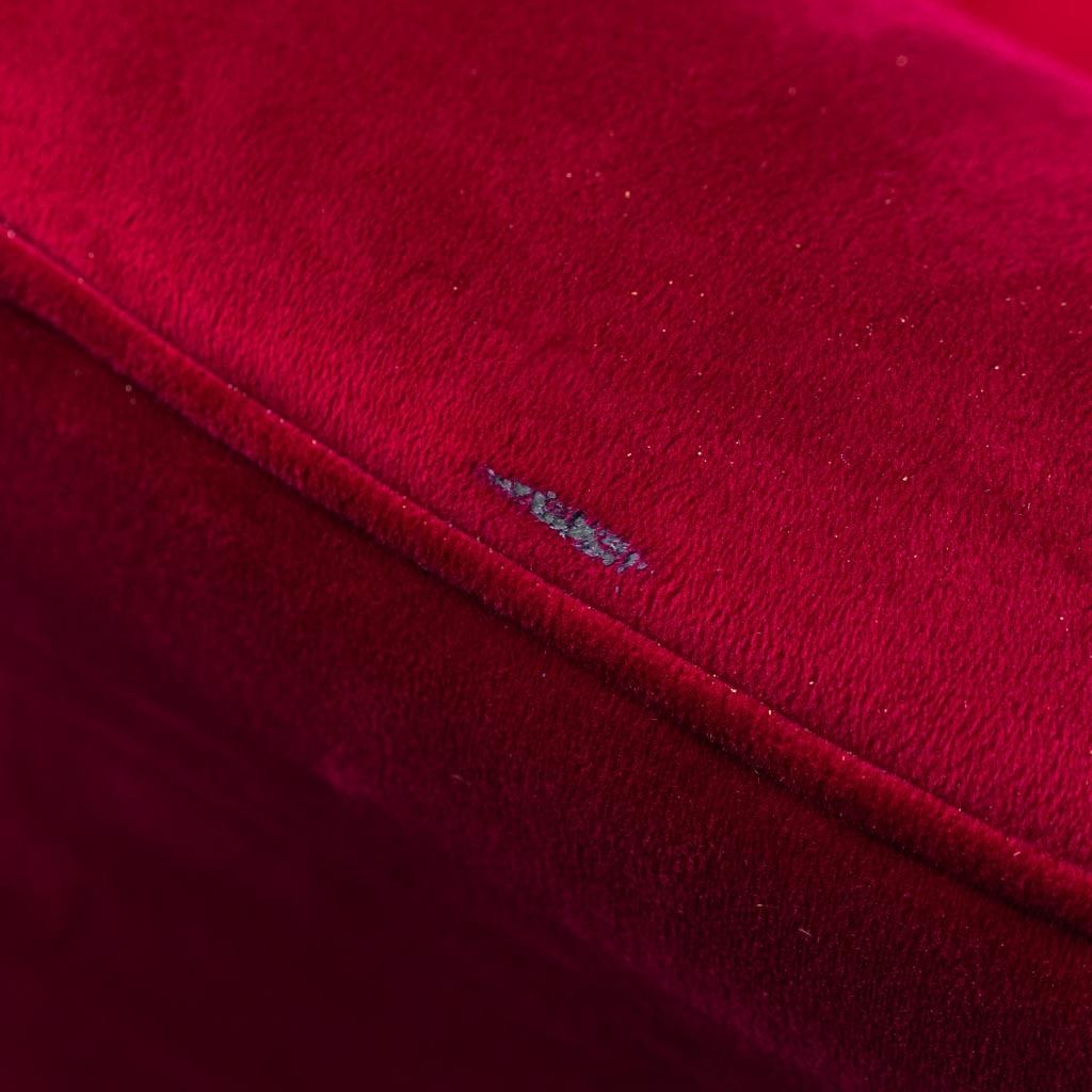 photo vinterior 3 Seater Red Velvet Sofa From The 1950s, Modern Vintage