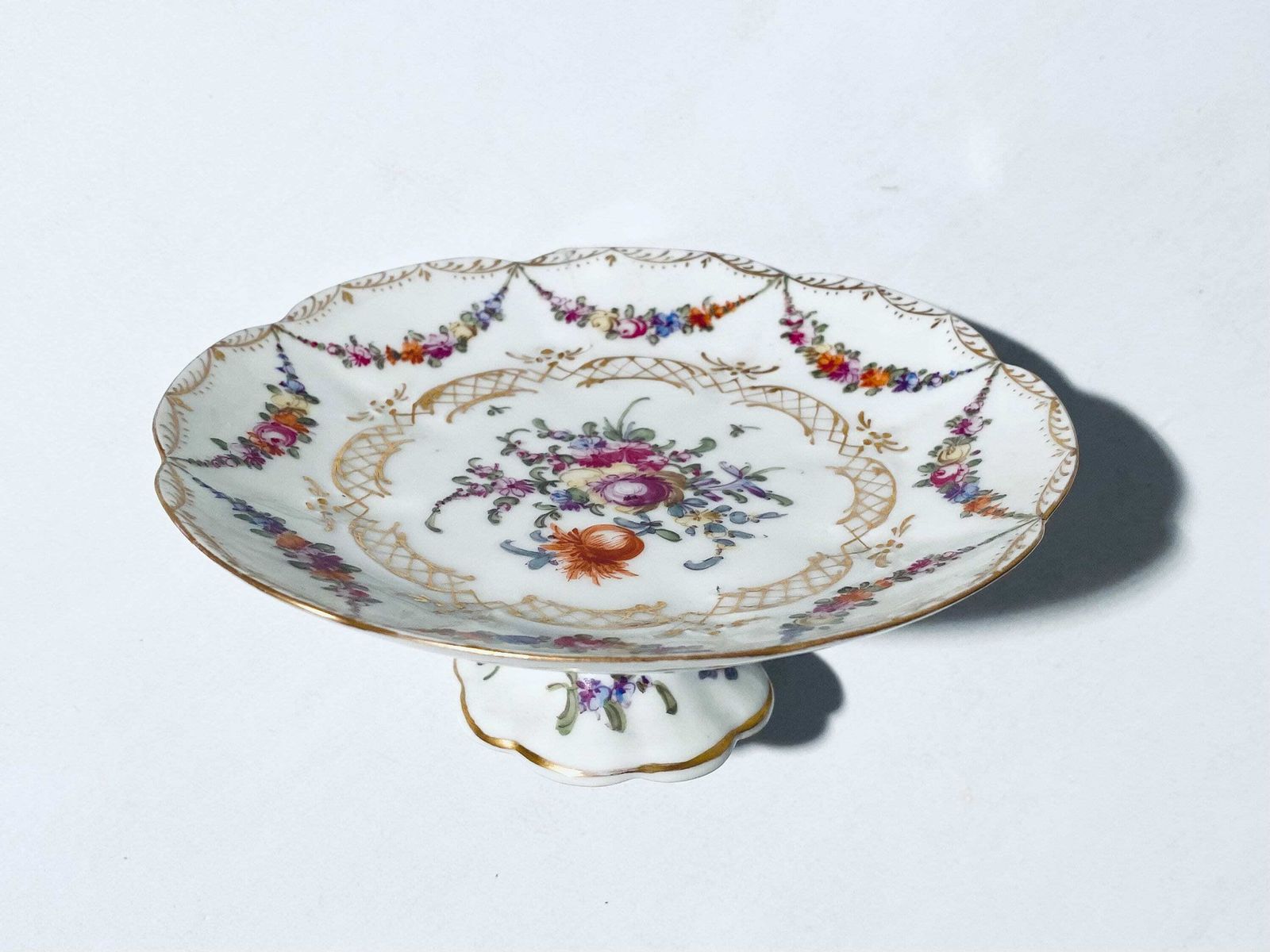 Antique Charles Ahrenfeld Limoges France Porcelain Sweet Platter With Floral Pattern / 1930s 1940s photo Home Decor