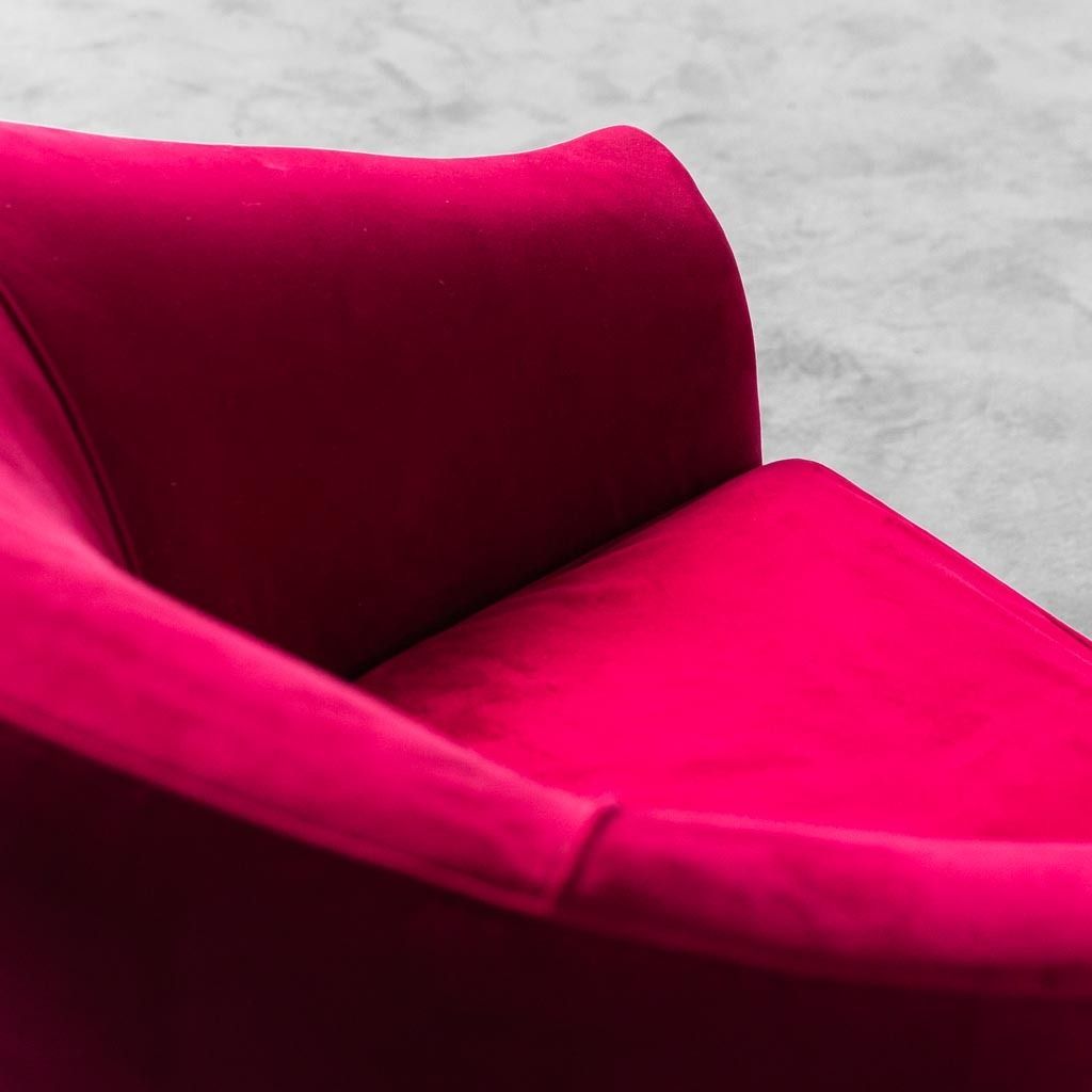 1025.11 Pair Of Modern 1950s Vintage Red Velvet Armchairs photo