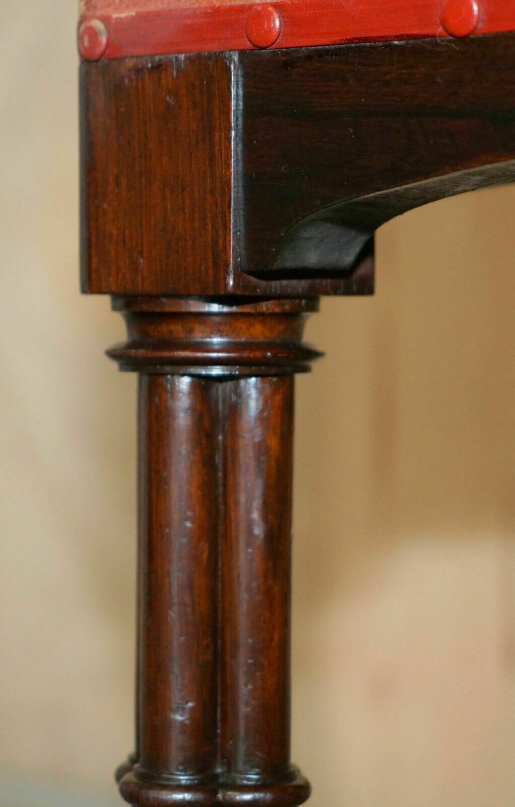 photo vinterior Pair Of Antique Gothic A.W.N Pugin Side Chairs Chippendale Cluster Column Legs