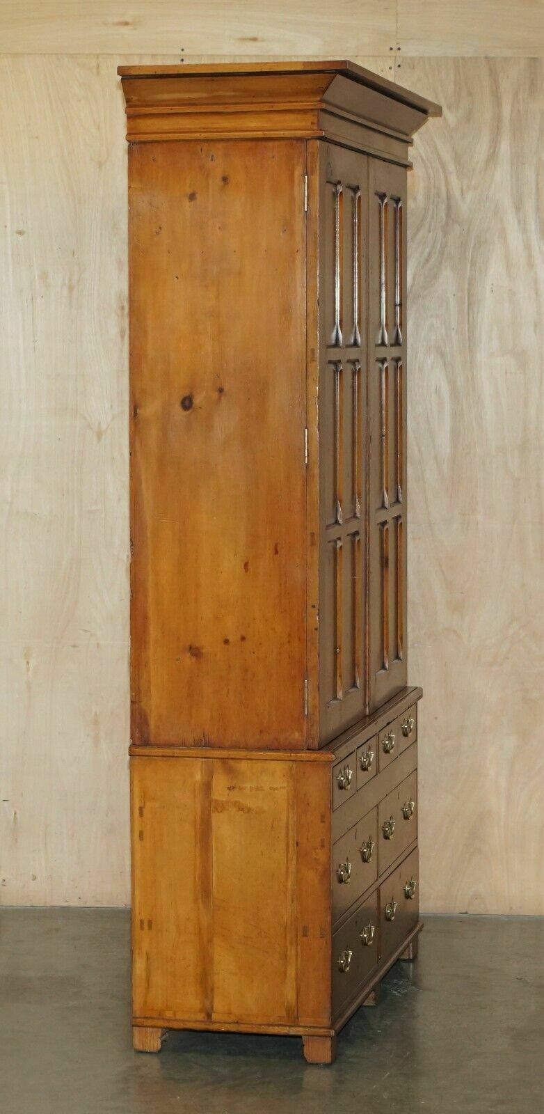 photo vinterior Super Rare Fully Restored Antique Victorian Fruitwood Gun Collectors Cabinet
