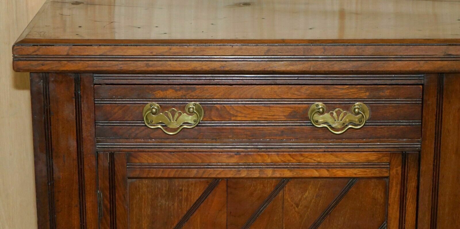 Antique English Country Oak Circa 1880 Victorian Sideboard Base With Drawers photo Furniture
