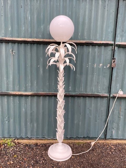 Mid Century White Palm Tree Floor Lamp In The Manner Of Sergio Terzani, French, 1970s photo buy
