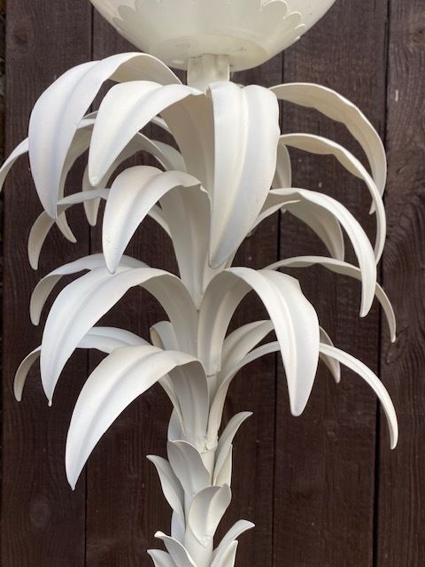 photo for sale Mid Century White Palm Tree Floor Lamp In The Manner Of Sergio Terzani, French, 1970s