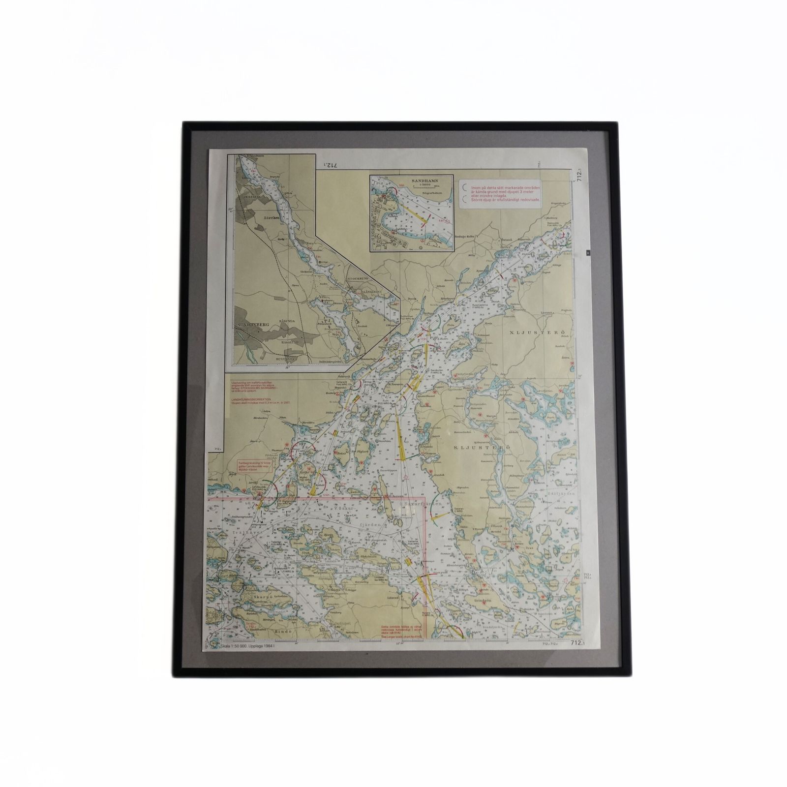 Vintage Original Nautical Chart Of Stockholm Archipelago From Sweden 197