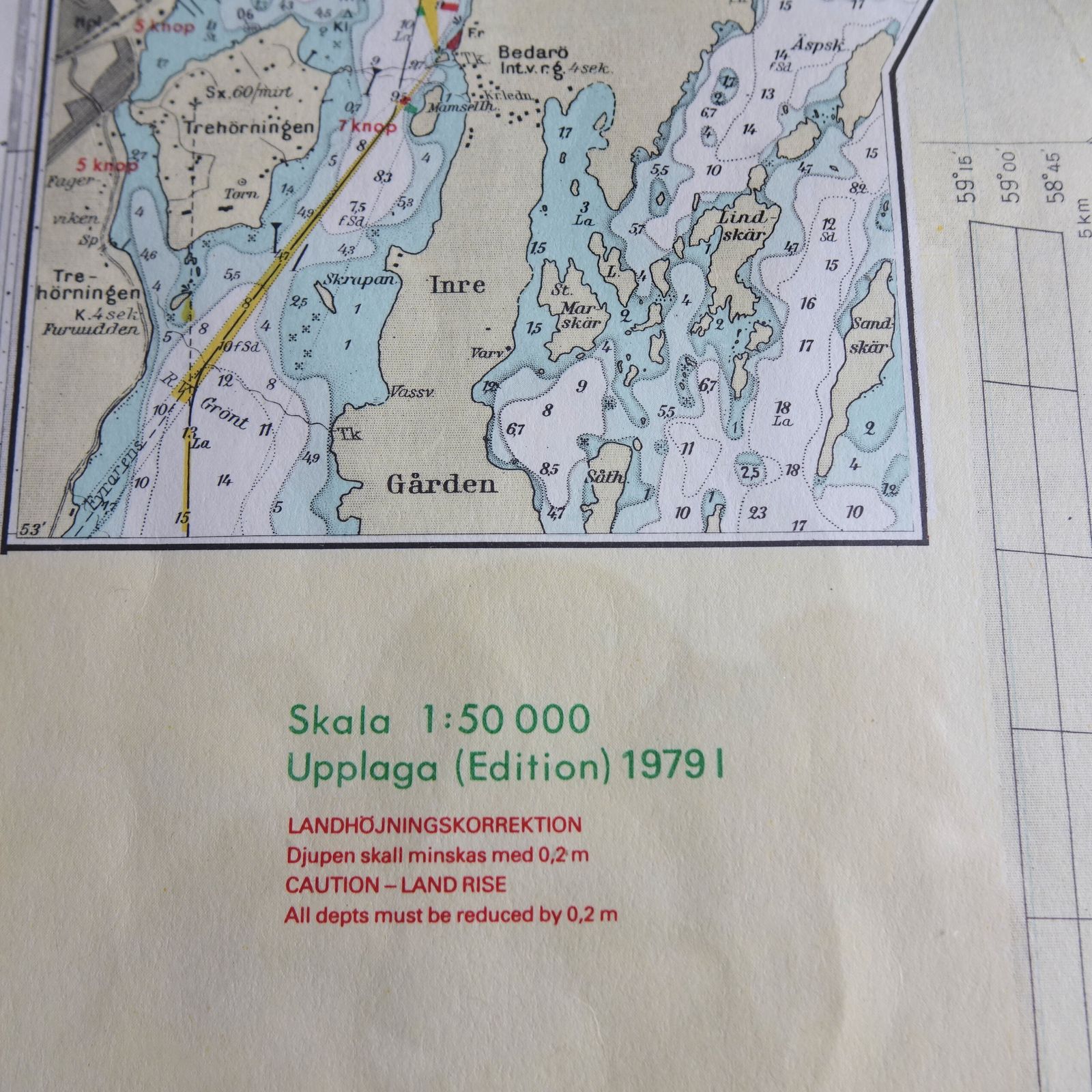 Vintage Original Nautical Chart Of Stockholm Archipelago From Sweden 197 photo furniture