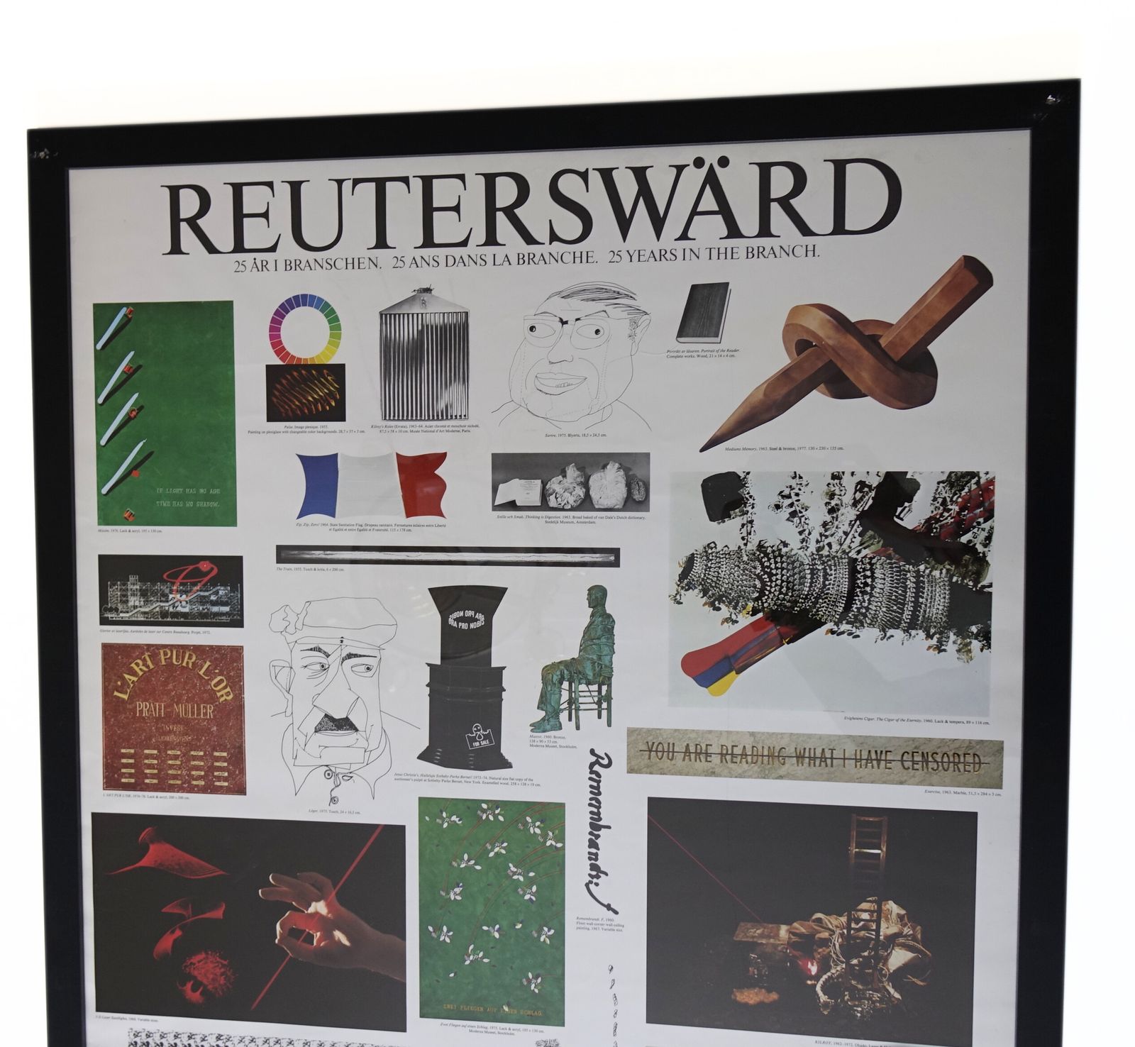 Original "Moderna Museet" Poster Of Exhibitions Reuterswärd 1972 photo vintage