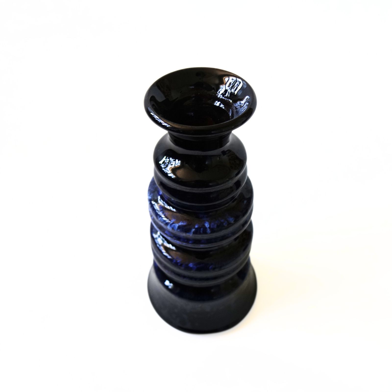 Vintage Unique Handmade Blue Glazed Vase By K.Hedin Leksand Sweden photo Home Decor