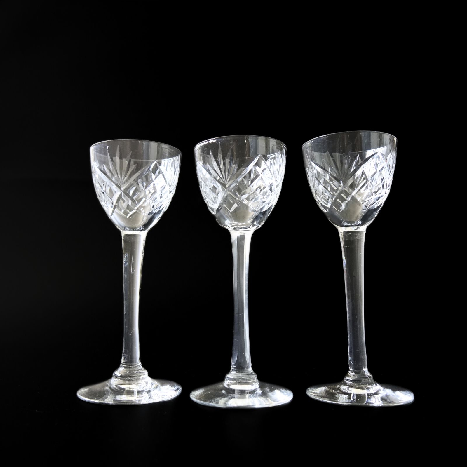 Vintage Small Crystal Snaps Glass "Haga" From Kosta Sweden Mid Century. Set Of Six. photo for sale