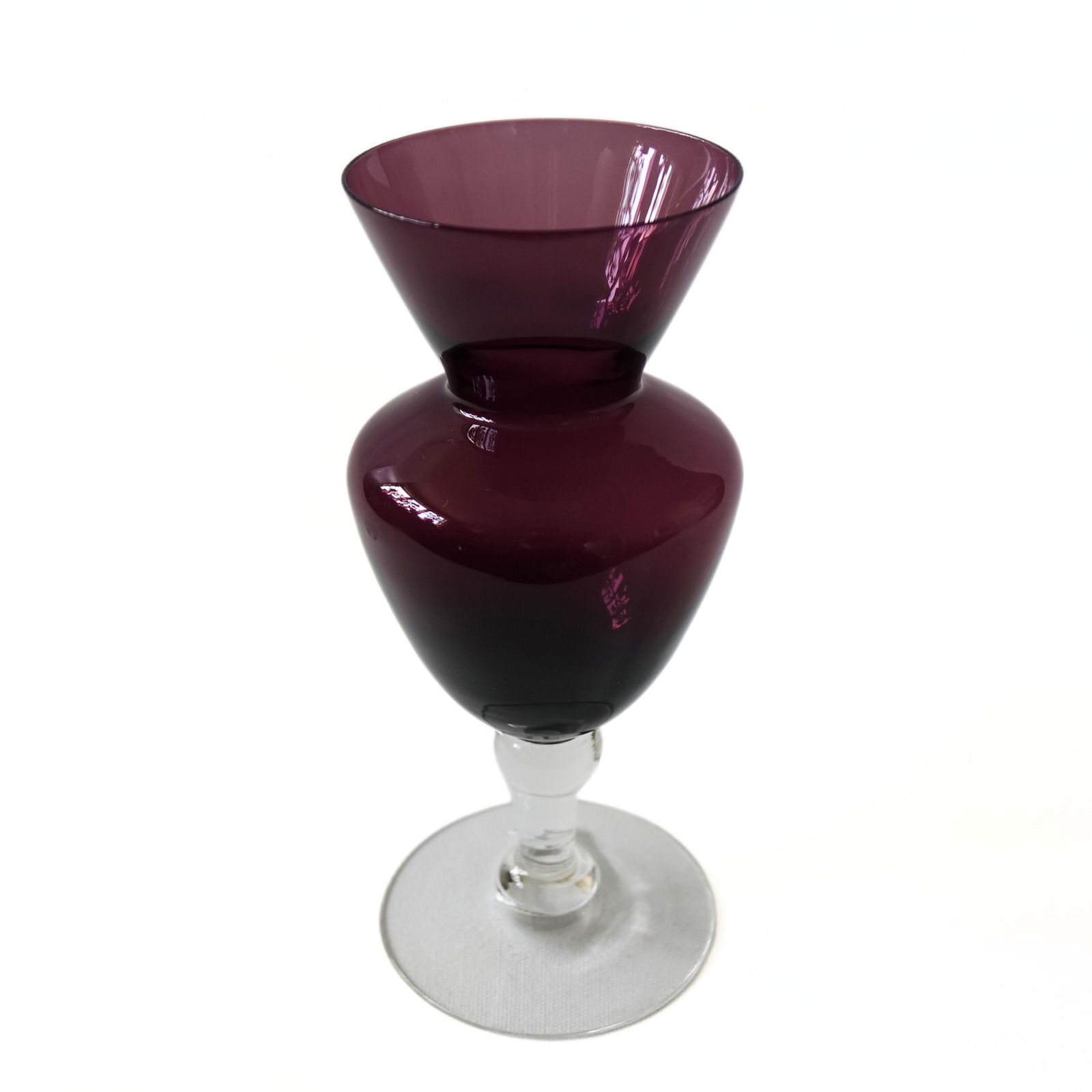 Vintage Small Purple Vase On Foot From Nybro Sweden Mid Century photo Home Decor