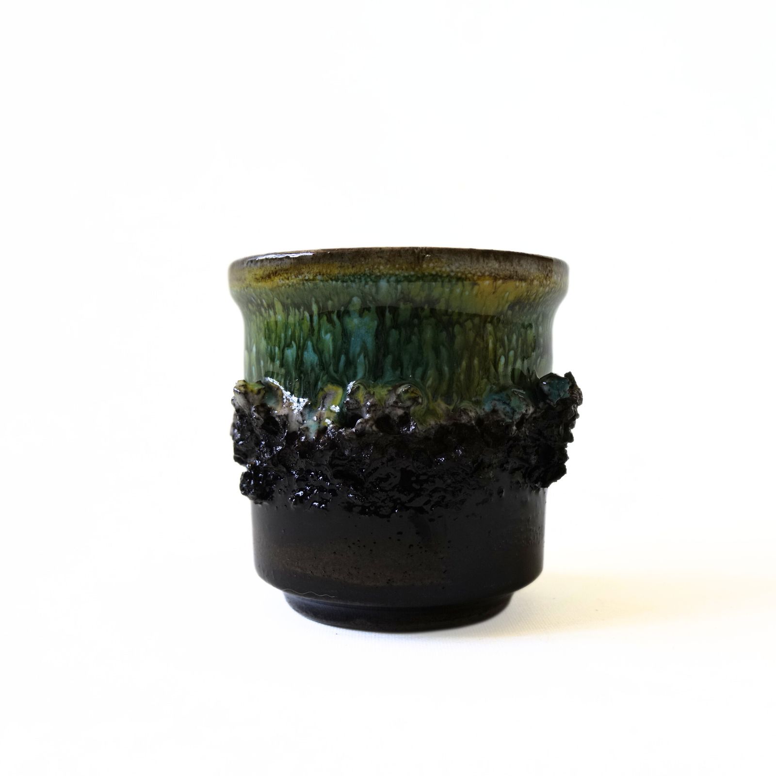 Vintage Handmade Small Pot/Vase In Green/Brown From Glit Sweden Mid Century photo furniture