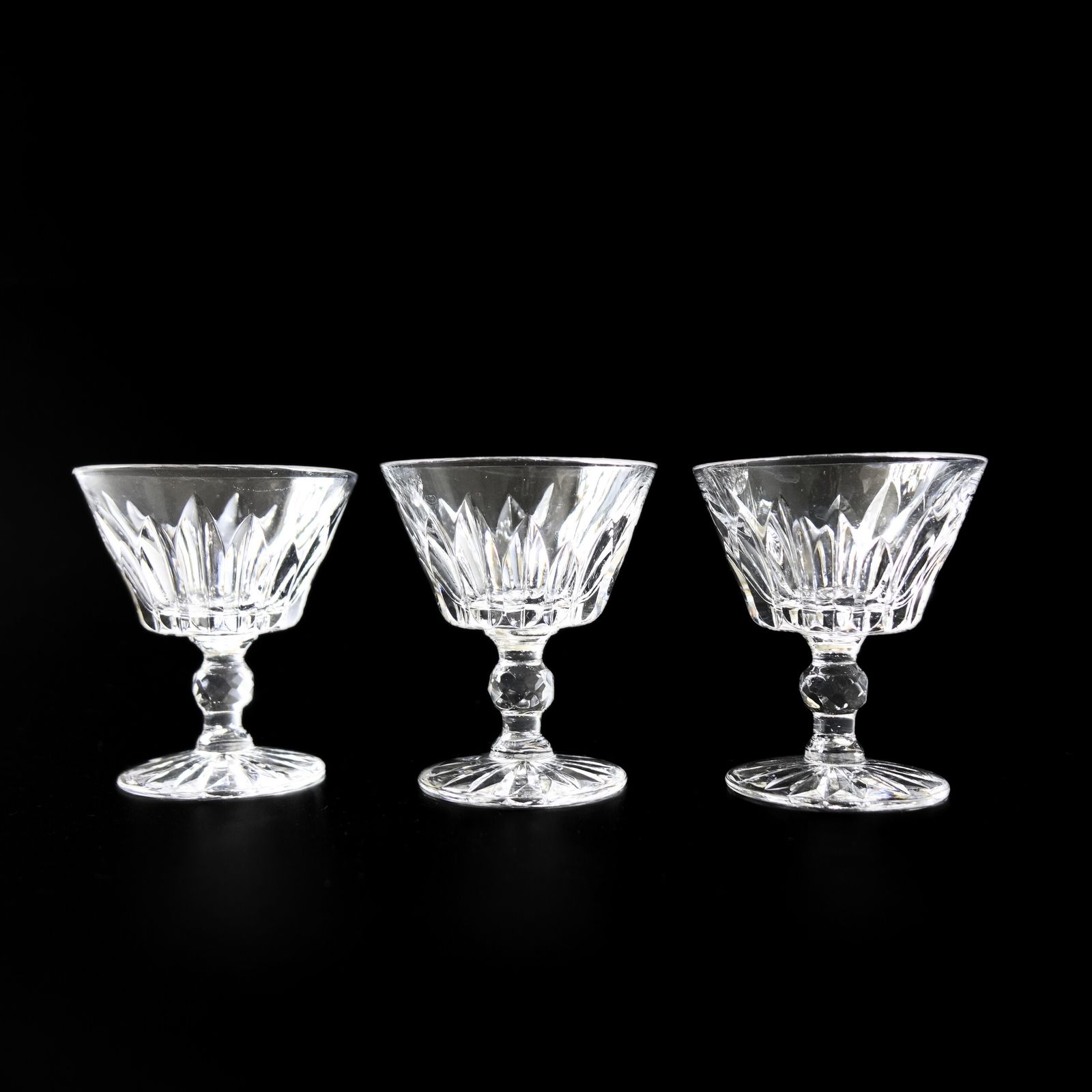 "Pyramid" Small Crystal Liqueur Glass Designed By Fritz Kallenborg For Kosta. Set Of Five. photo furniture